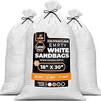Xpose Safety Heavy Duty Sand Bags 18x30 Inch 100lb Capacity Woven Polypropylene Empty Bags with Tie Strings Flood Protection 1000 Pack