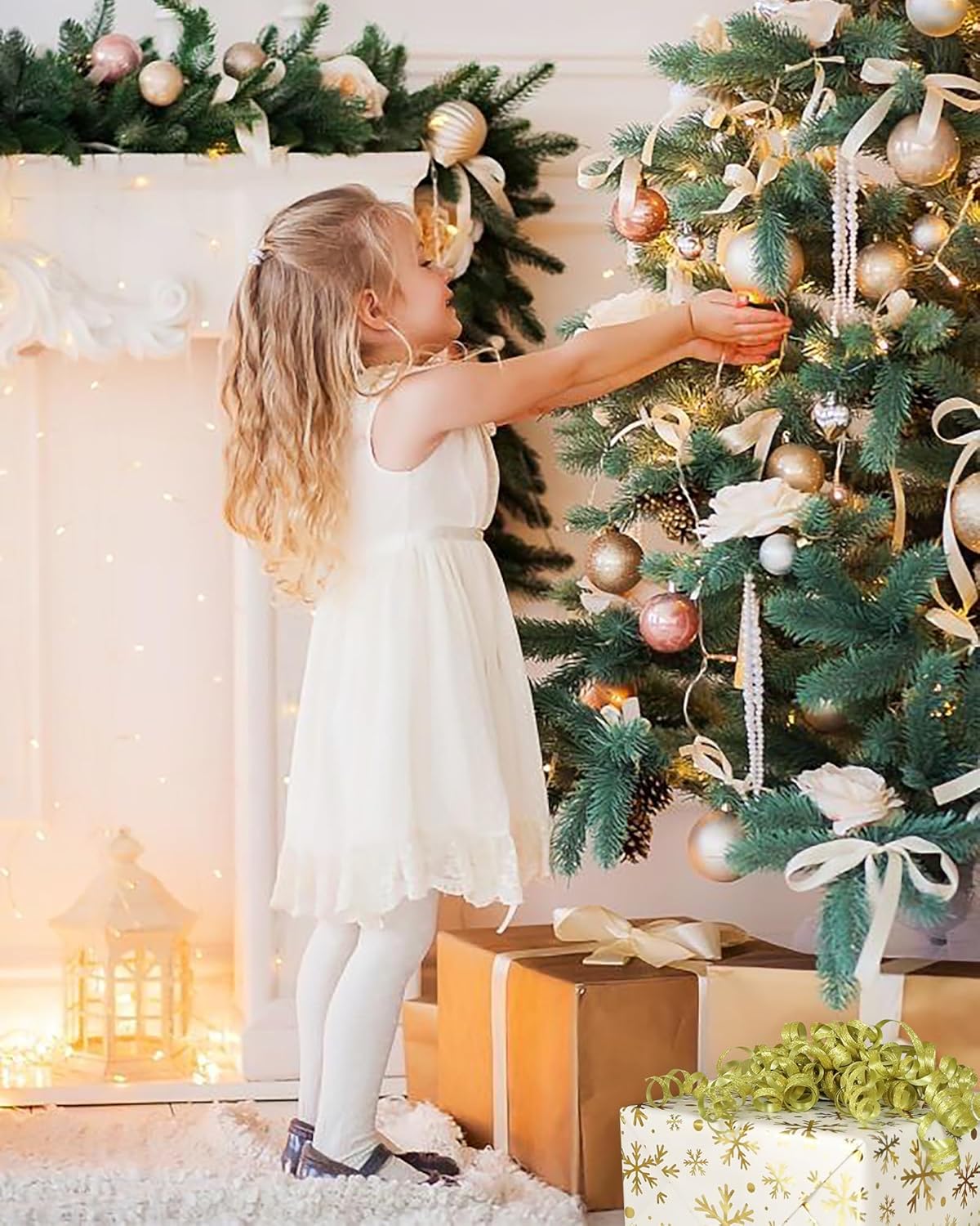 MEEDEE 5 Inch Gold Self-Adhesive Linear Glitter Curly Gift Bows – Perfect for Christmas, Holiday, and All-Occasion Decorations on Gift Wrapping Paper, Gift Bags, and Boxes (12 Count) - Image 6