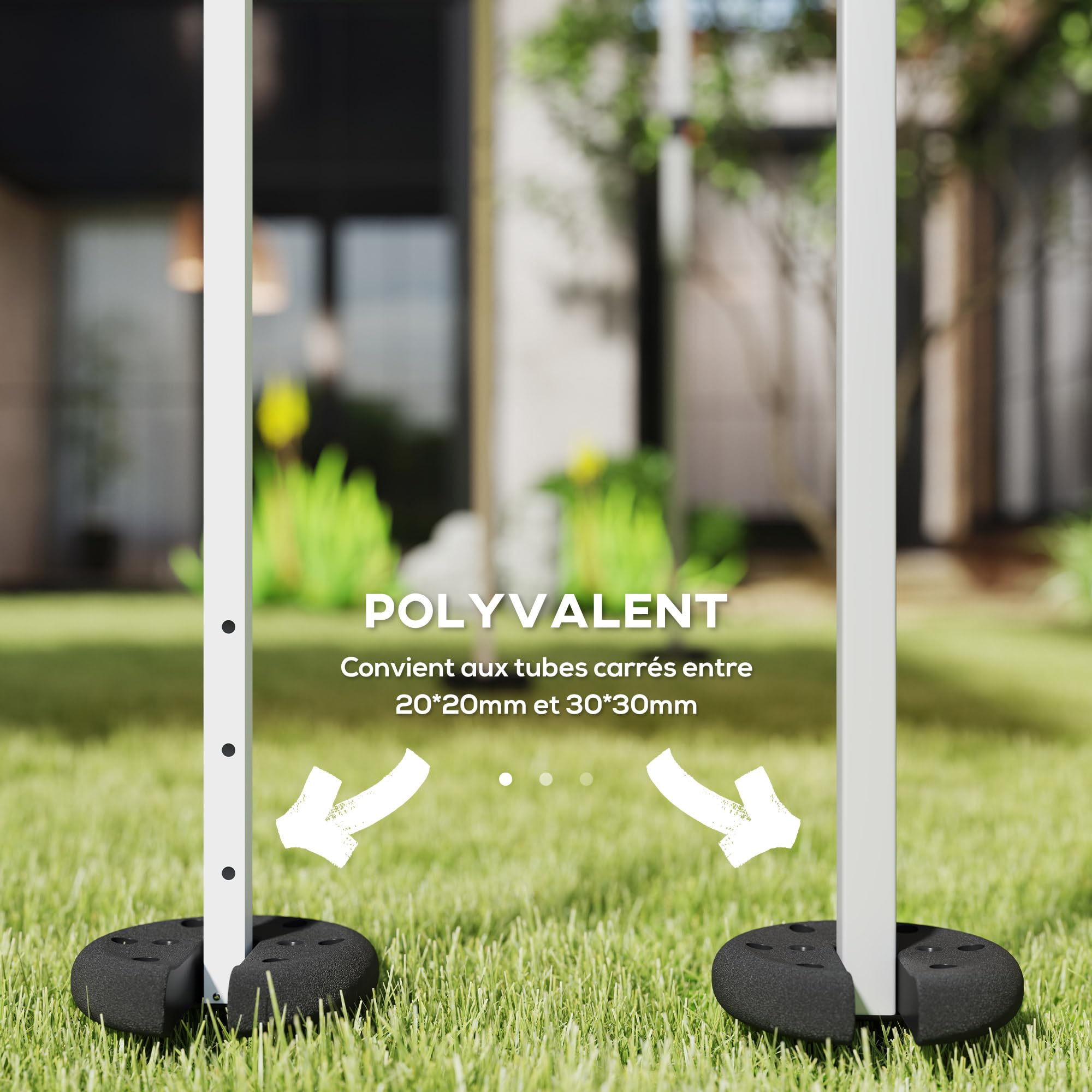 Outsunny Lestages pour Parasols Tonnelle Lot de 4 Diamètre 20 cm Noir