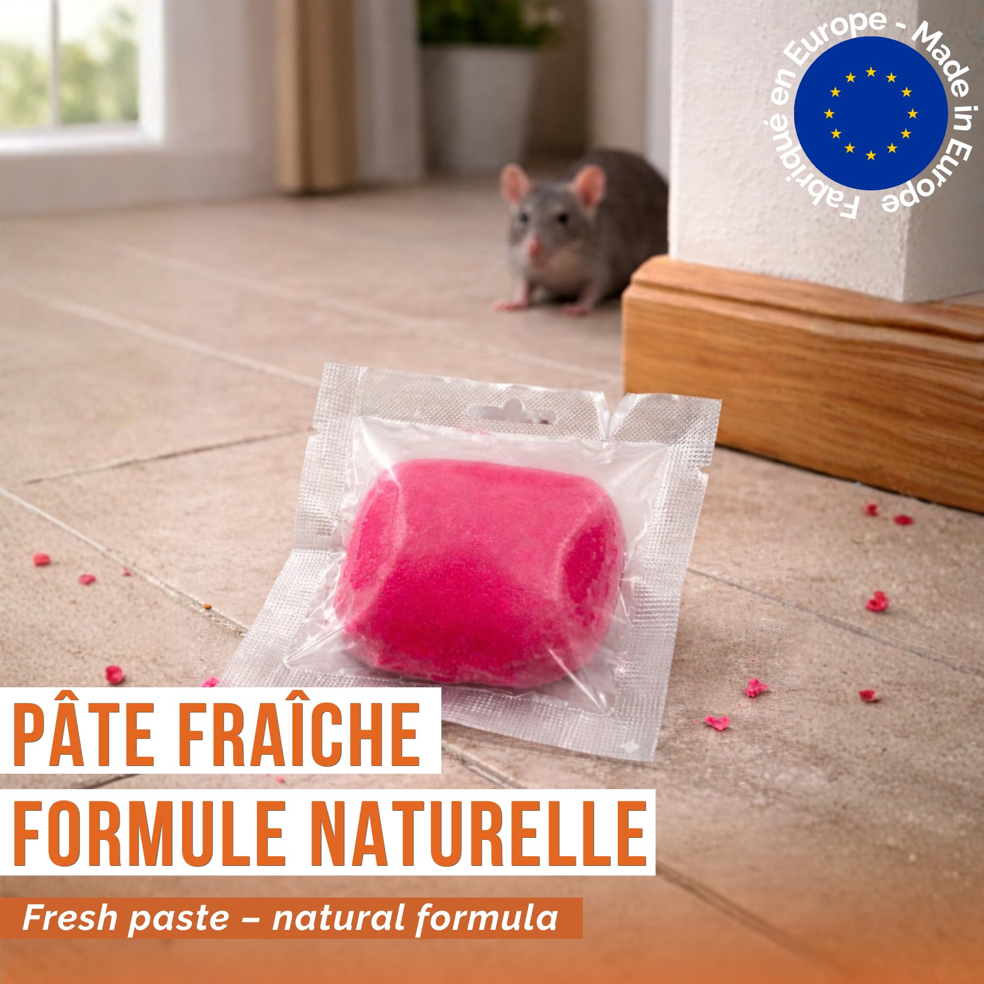 Raticide Souricide Anti-rongeurs maison et jardin – Pâte prête à l’emploi sans parfum – 1 Pack x 150g