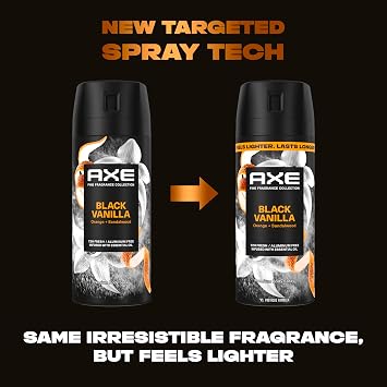 AXE Fine Fragrance Collection Body Spray Black Vanilla 72 Hour Freshness Aluminum Free 2.9 oz
