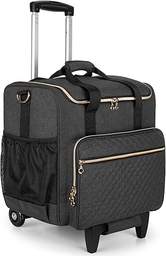 Miniatura 8 de LUXJA Bolsa con ruedas para profesores con compartimento para portátil y carrito desmontable, bolsa multifuncional para profesores (patente