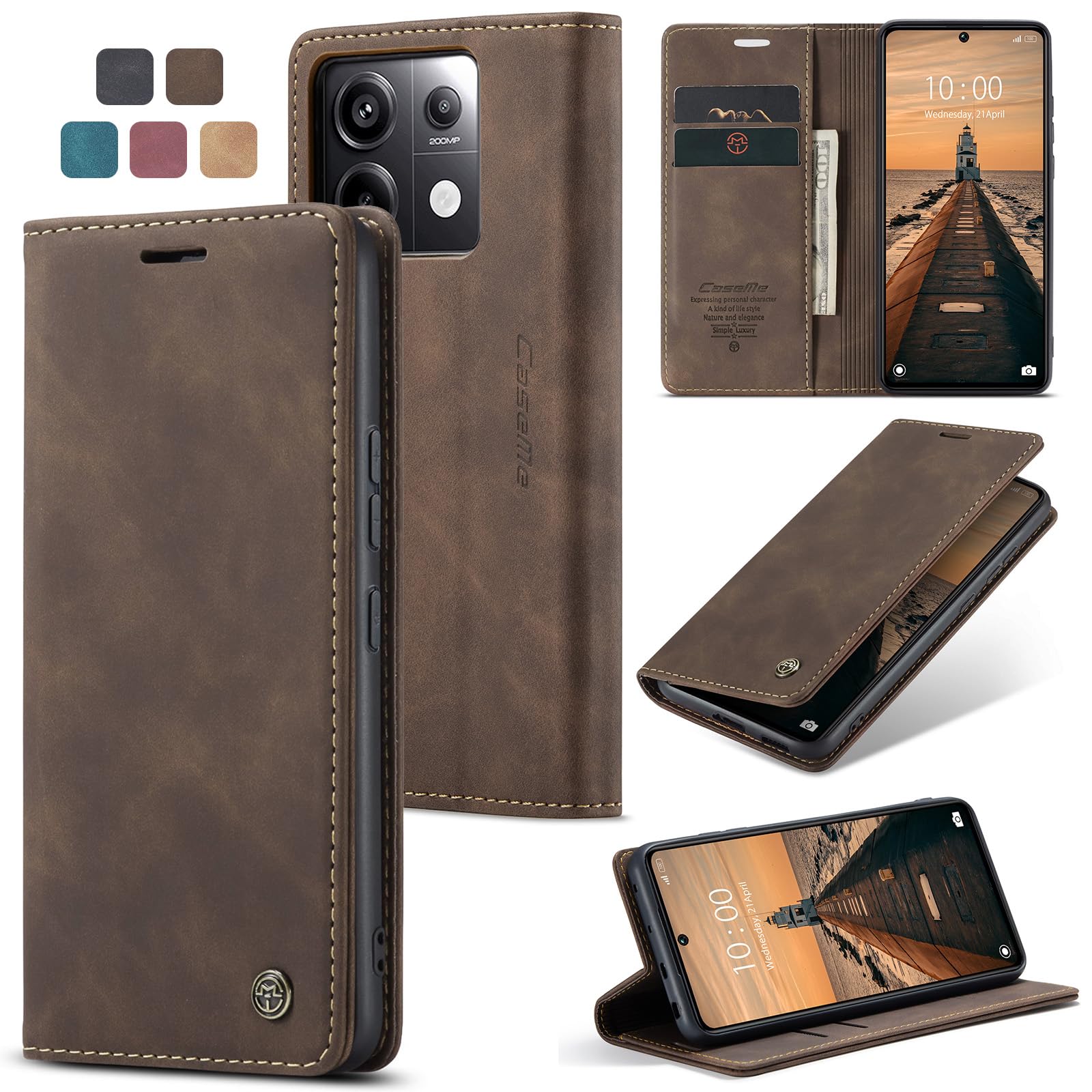 Yohii Handyhülle Für Xiaomi Poco X5 Pro / Redmi Note 12 Pro 5G – PU Leder, Magnetisch, Mit Standfunktion & RFID-Schutz