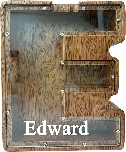 Vista 126 de Alcancía grande de madera personalizada para niños, alcancía con nombre personalizado, alcancía (nombre grabado láser) letras del alfabeto