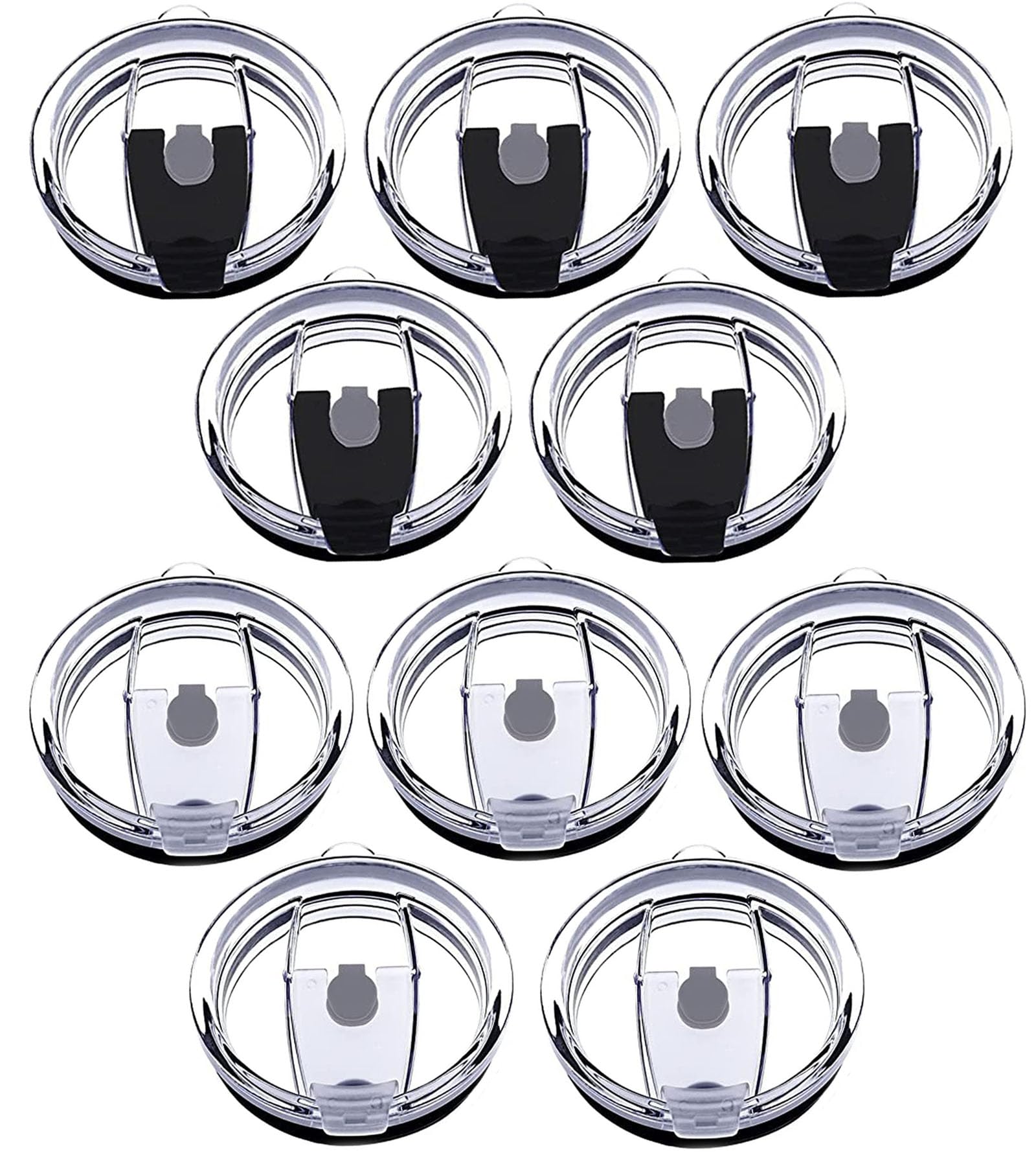 Tumbler Lids Spillproof 20oz,10 Pack Splash Resistant Lid for Beast,Juro,Ozark Trail,Rae Dunn,Atlin,Coffee Mug and More Cooler Cup,Covers for 20oz Tumbler (20OZ-10P)