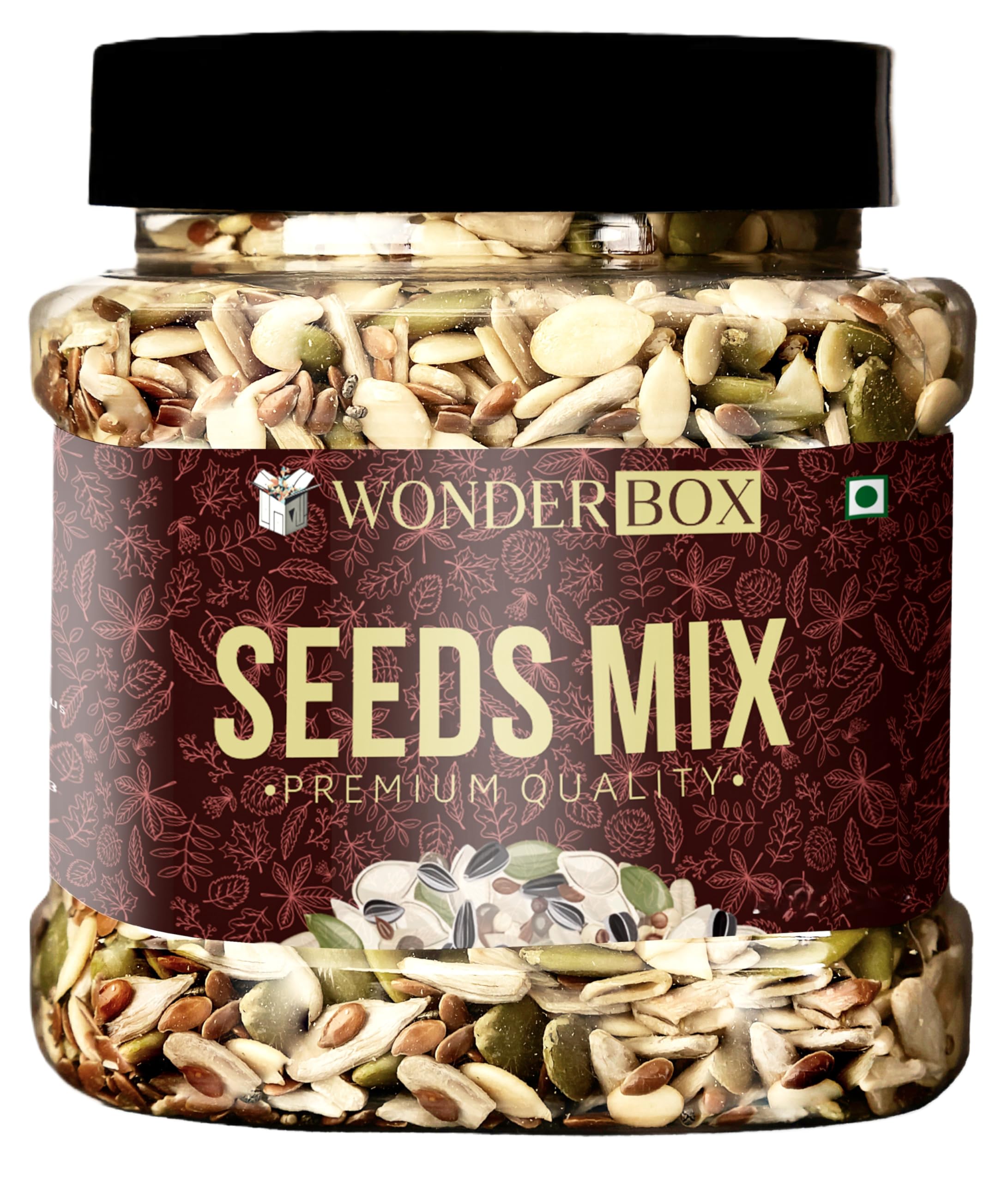 WonderBox Super Seed Trail Mix 200g - 5 Super Seeds in 1 Mix| Mix Seeds for Eating - Flax, Chia, Sunflower, Watermelon, Pumpkin Seeds, Mixed Seeds for Eating (JAR PACK) (B0CZ71NRKP) Amazon Price History, Amazon Price Tracker