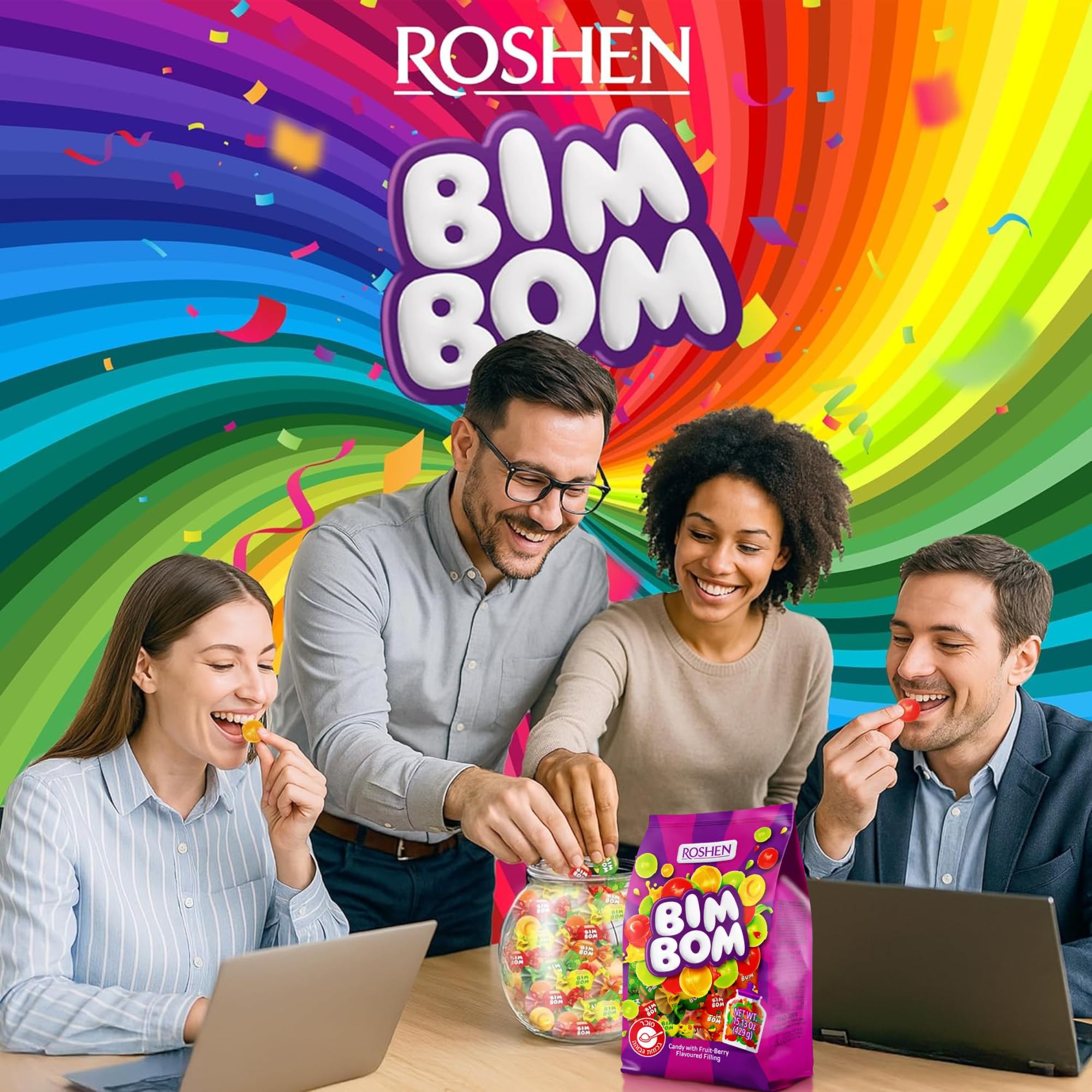 Amazon.com : Roshen Bim Bom Hard Candy, 15.13 Ounce | Assorted