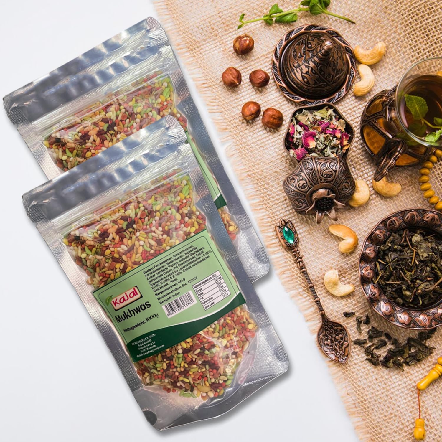 Kajal Pan Mukhwas - Zucker überzogene Mischsamen - Die perfekte Mischung für genussvolle Momente (1000g)