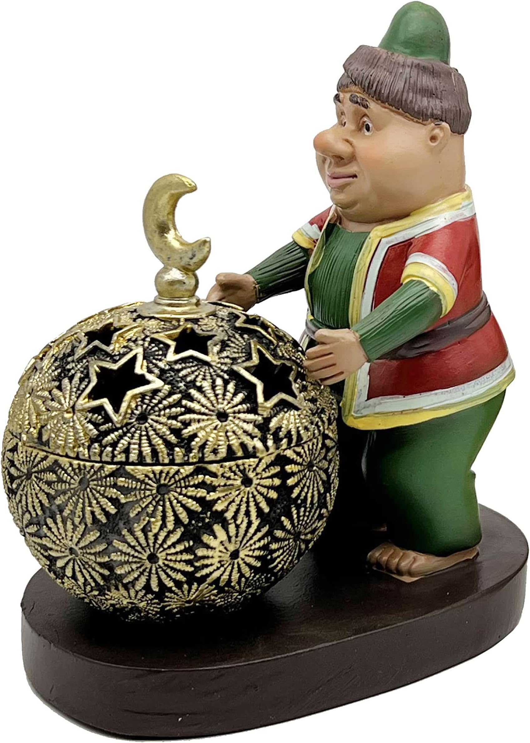 Luxury Gold Metal Middle Eastern Incense Burner | Incense Holder | Incense Burner | Bakhoor Burner | Office & Home Decor | Aromatherapy Ornament… (Saha Boxes Black)