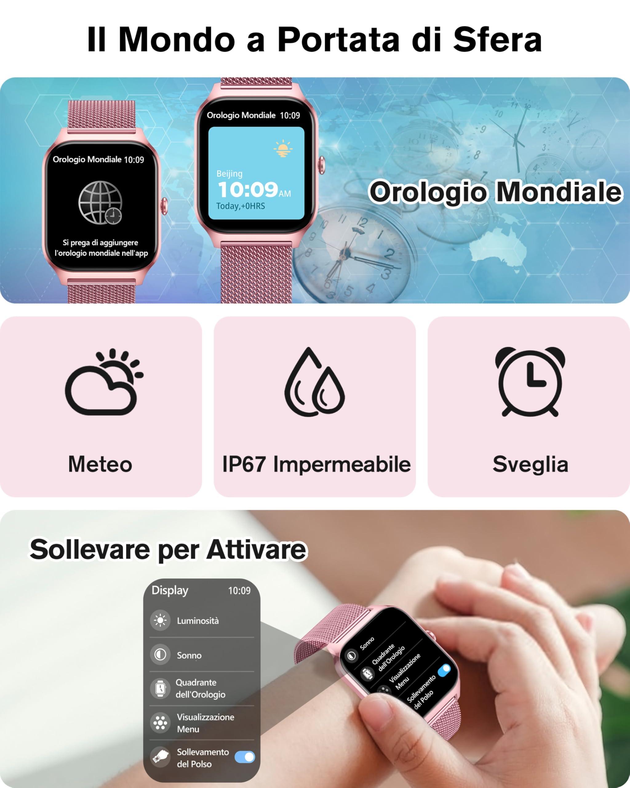 KALINCO Smartwatch Uomo Donna, 1.85” IA Orologio Pressione Sanguigna, Chiamata Bluetooth, SpO2, Frequenza cardiaca, Stress, Sonno, Orologio Mondiale, 100+ Sports Watch per Apple Xiaomi Samsung Phone