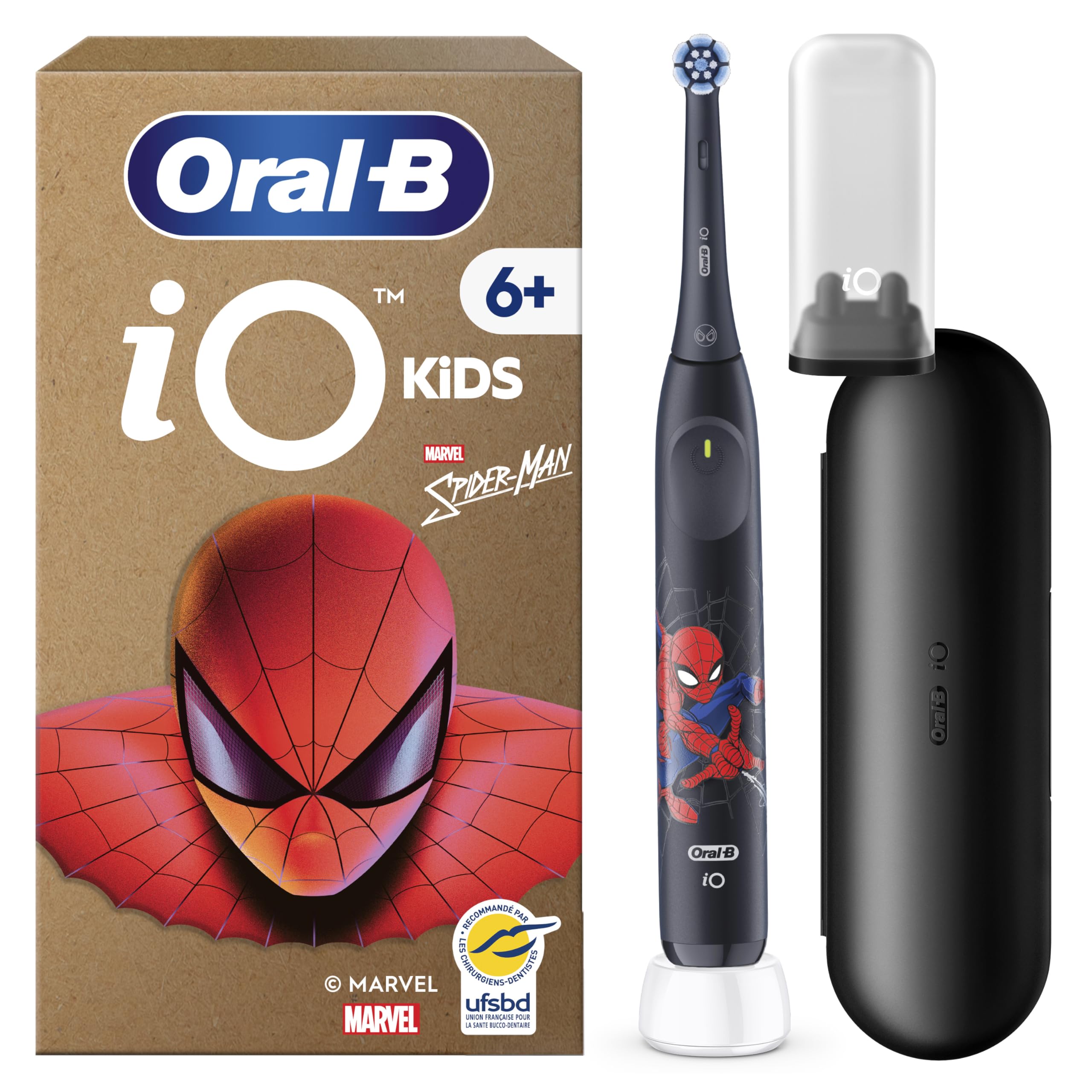 Oral-B iO Kids Marvel Spider-Man Electric Toothbrush, Black, Ages 6+