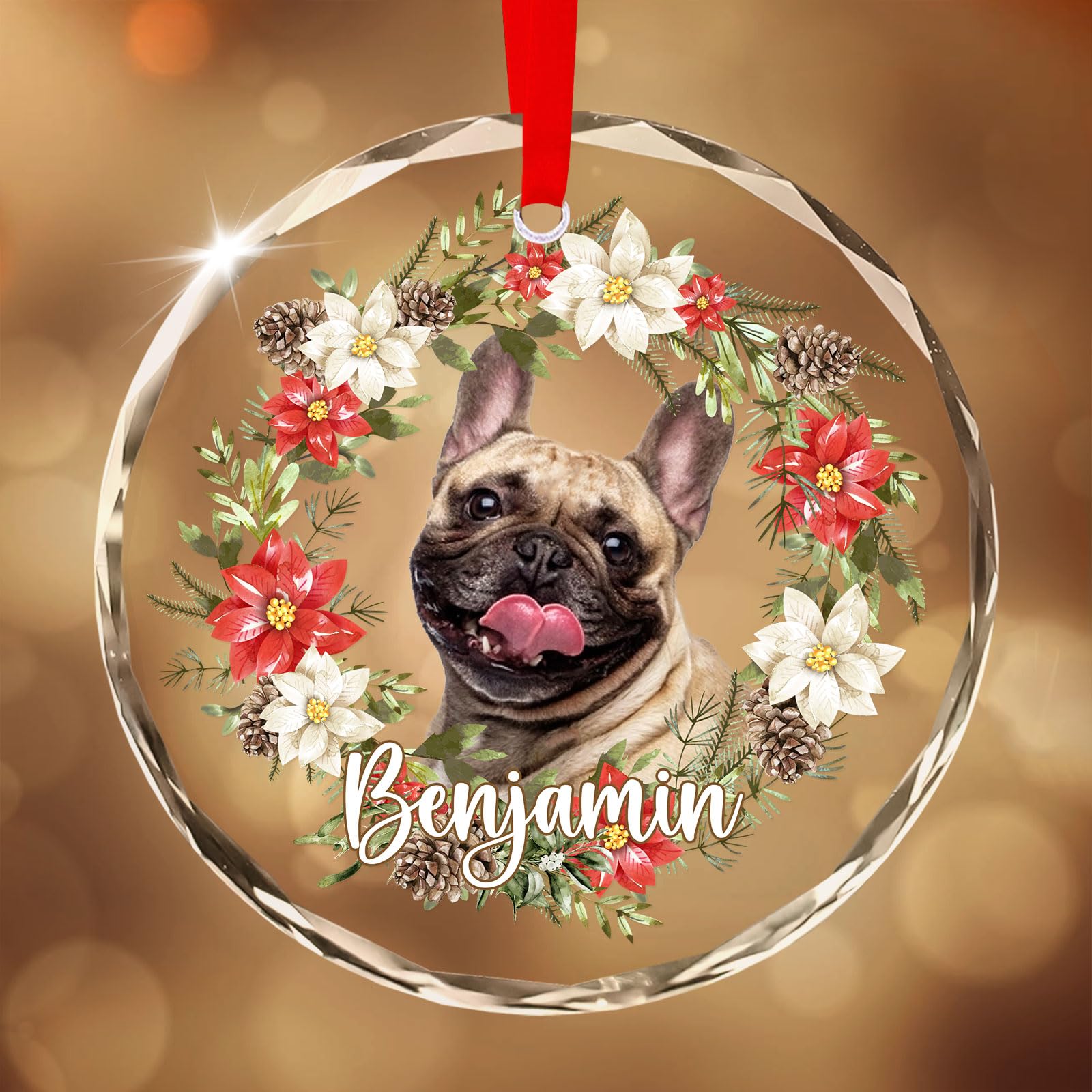Personalised Dog Christmas Tree Crystal Decorations, Custom Pet Memorial Gift, Ornament for Trees Decorations, Puppy Cat Keepsake Gifts Lover