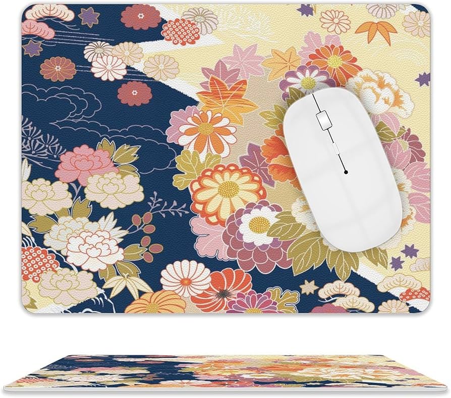 Amazon.co.jp: 和柄 花 和風 レザー マウスパッド デスクマット