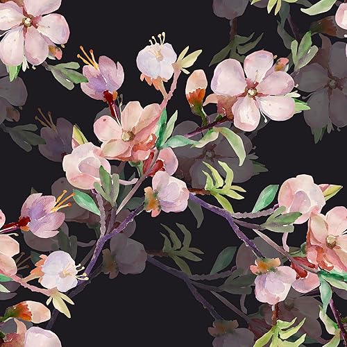 Papel tapiz floral vintage para despegar y pegar, papel de contacto extraíble de vinilo de olmo para dormitorio, paredes de baño, armarios, 17.7 x