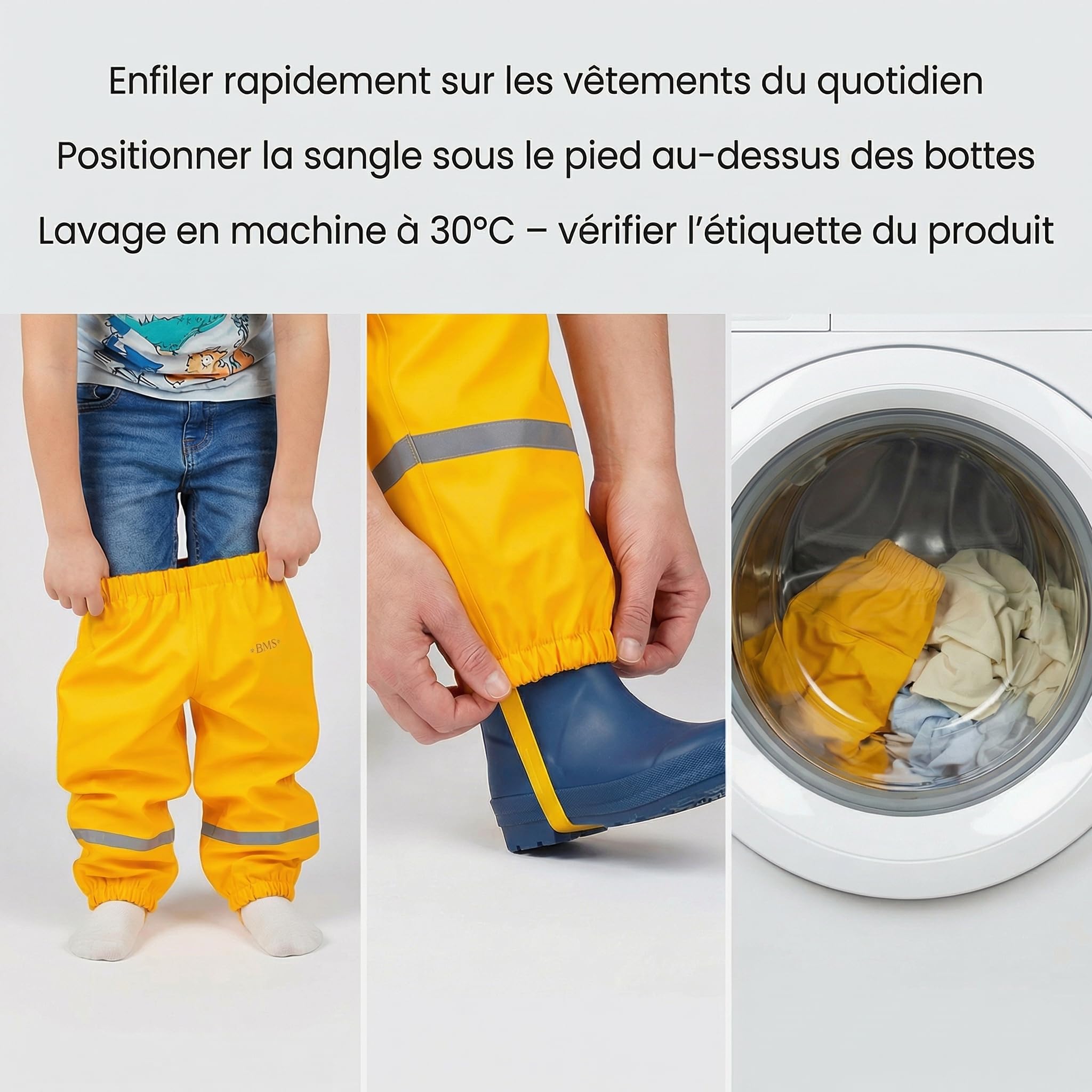 Pantalones de trabajo para la lluvia SoftSkin BMS amarillo 116 cm