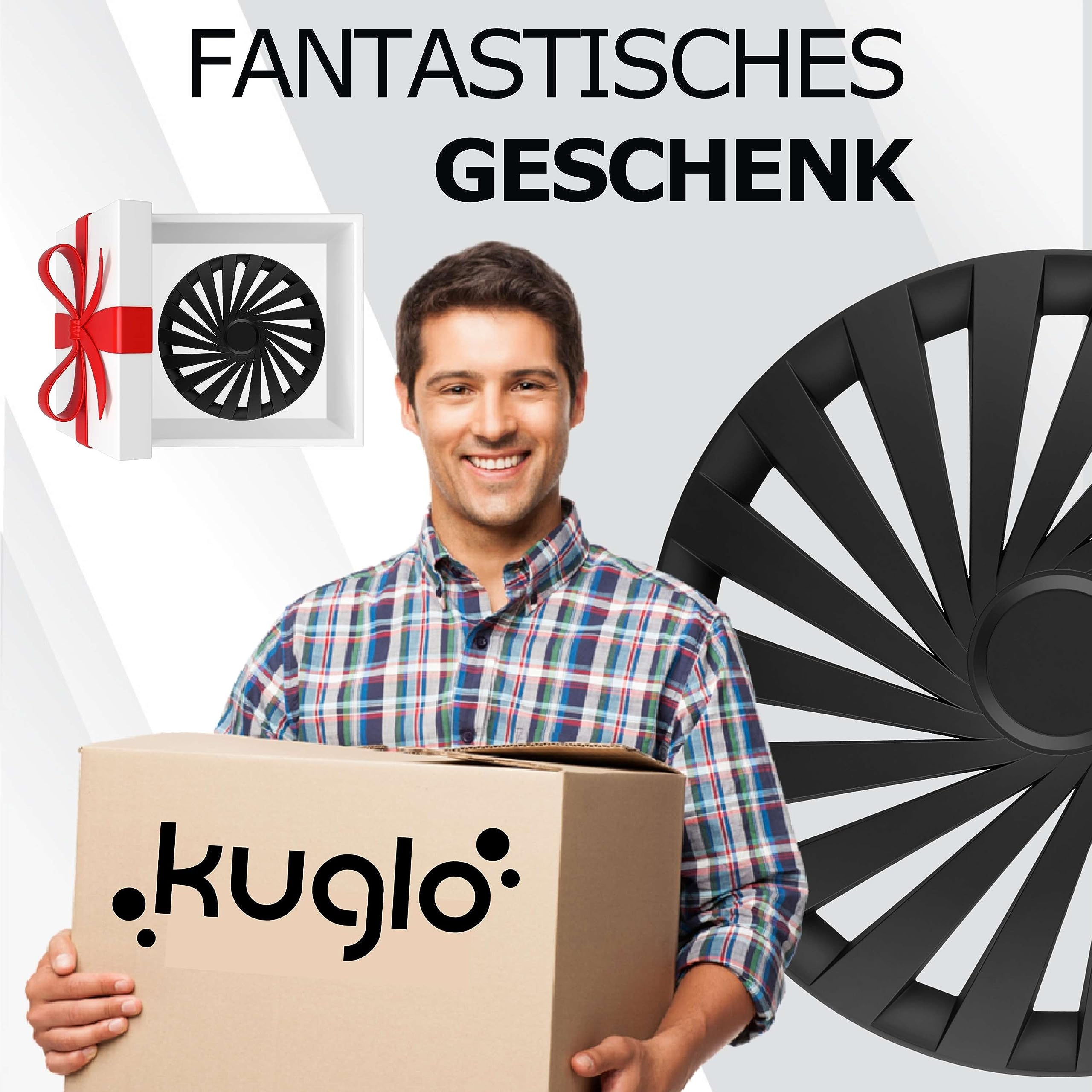 Kuglo Imperium Radkappen 16 Zoll Schwarz, 4er-Set für Stahlfelgen