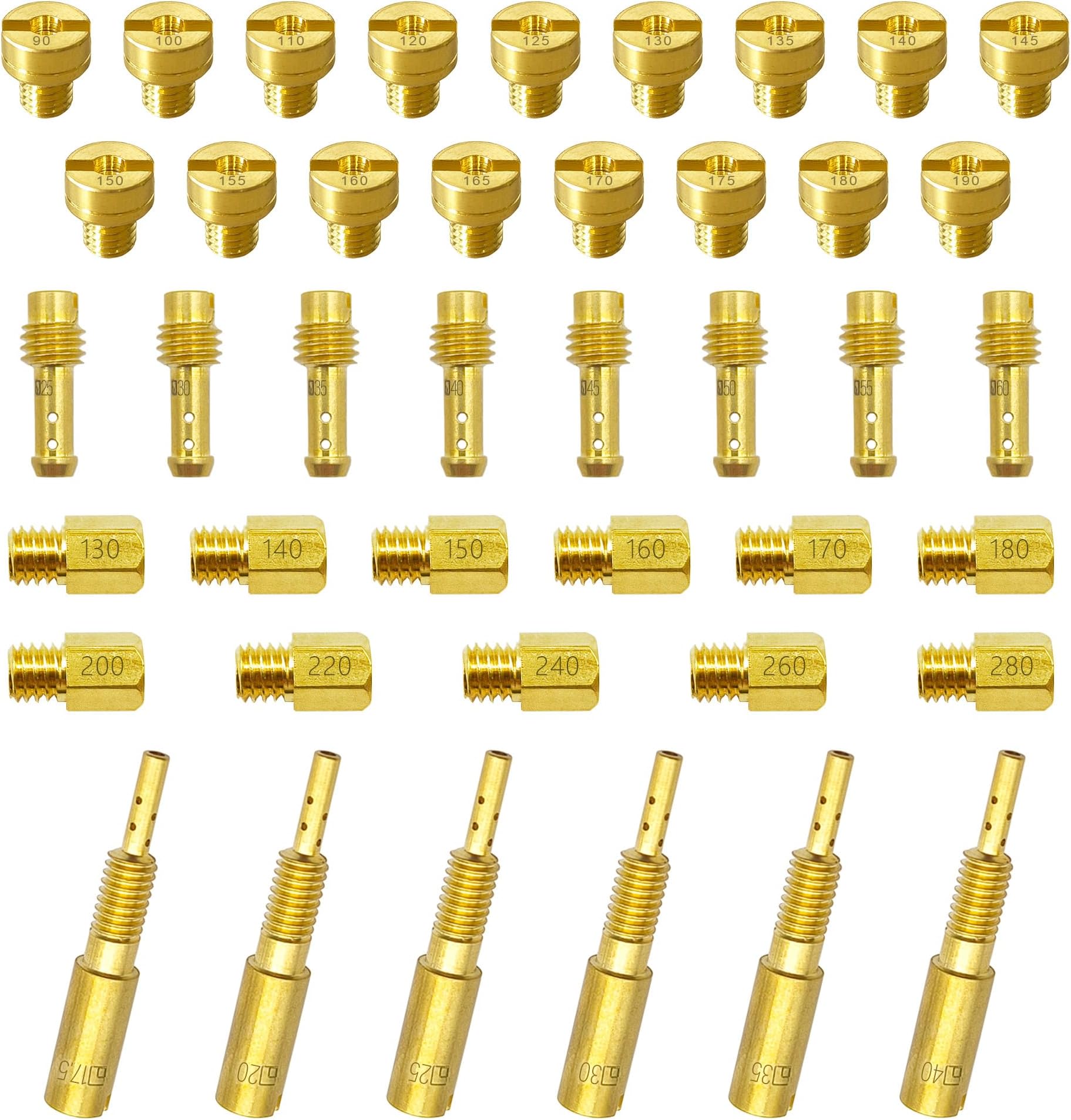 YQG Carburetor Jet Kit for Mikuni Main & Pilot Slow Jet 42 Pcs N100.604 VM28/486 VM4/042 VM22/210