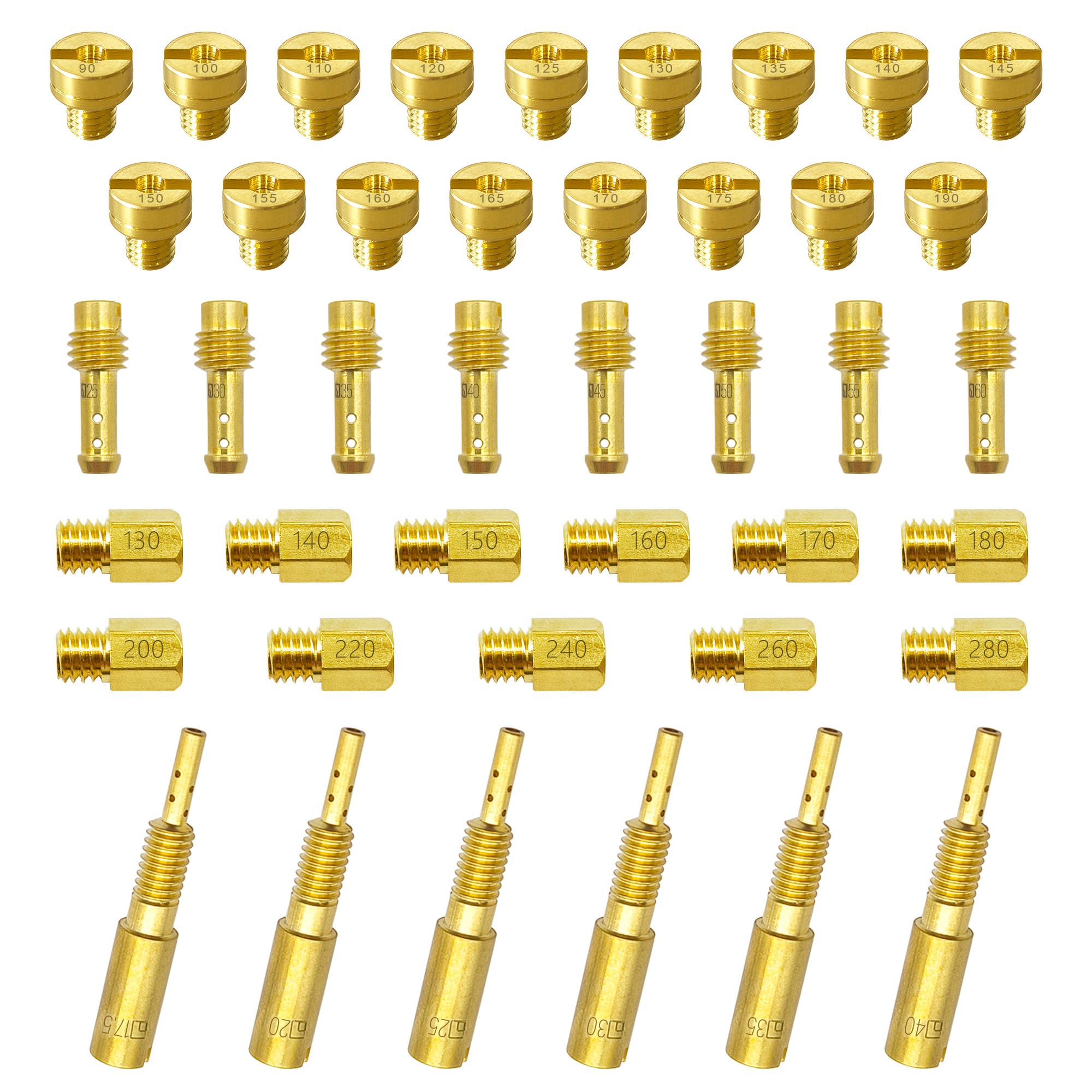 YQG Carburetor Jet Kit for Mikuni Main & Pilot Slow Jet 42 Pcs N100.604 VM28/486 VM4/042 VM22/210