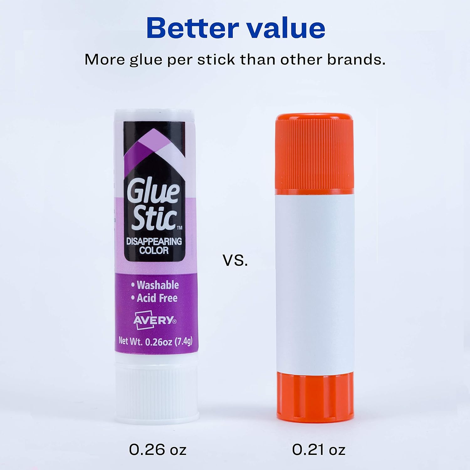 Avery Glue Stic Disappearing Purple Color, 0.26 oz., Washable, Nontoxic, Permanent Adhesive, 18 Glue Sticks (98079) : Arts, Crafts & Sewing