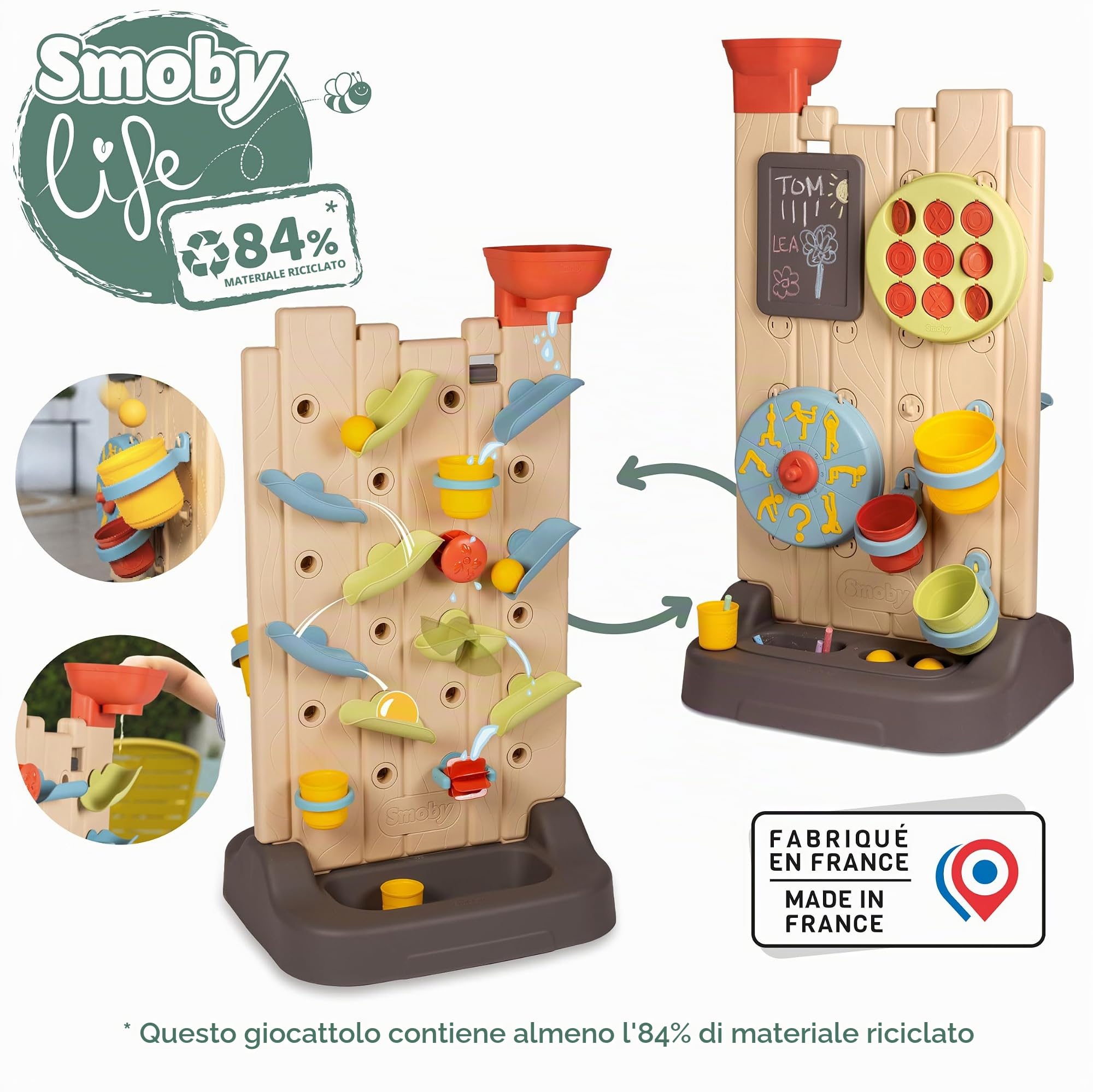 Smoby Life - Parete attività - 6 attività e 29 Accessori - Materiale Riciclato - dai 2 Anni in su - Prodotto in Francia
