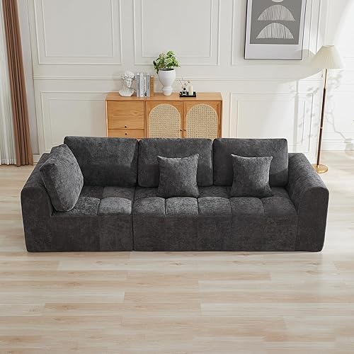 Miniatura 40 de Sofás modulares sin hueso de 140 pulgadas para sala de estar, sofá modular modular de nube comprimida, sofá moderno en forma de U de 9 plazas