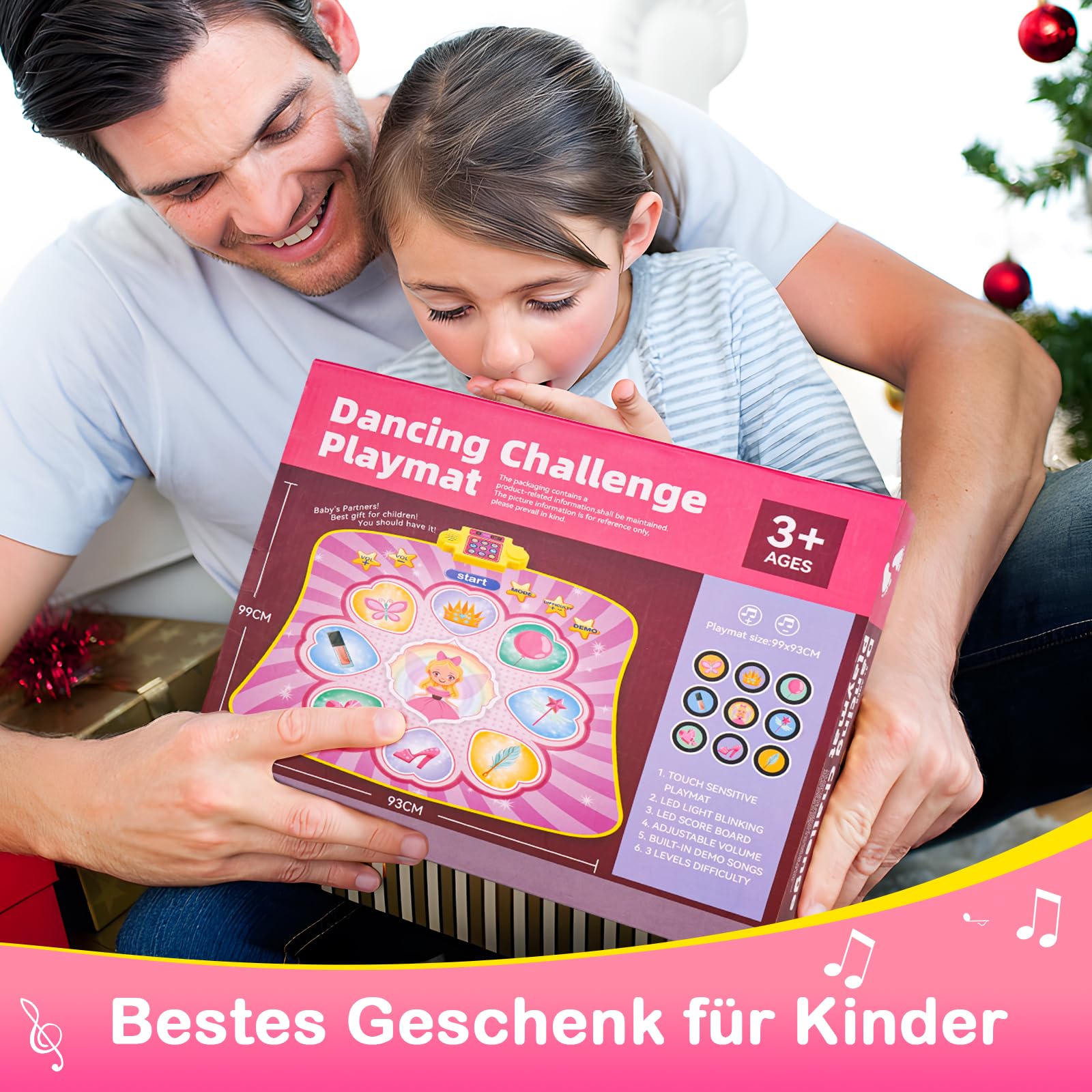 Zookao Tanzmatte Kinder Spielzeug ab 2 3 4 5 6 7 8 Jahre Mädchen Junge, Geschenk Musikinstrumente für Kinder ab 2-8 Jahr Keyboard Klaviermatte für Kinder 2-8 Jahr Kinderspielzeug Musikmatte Tanzmatte