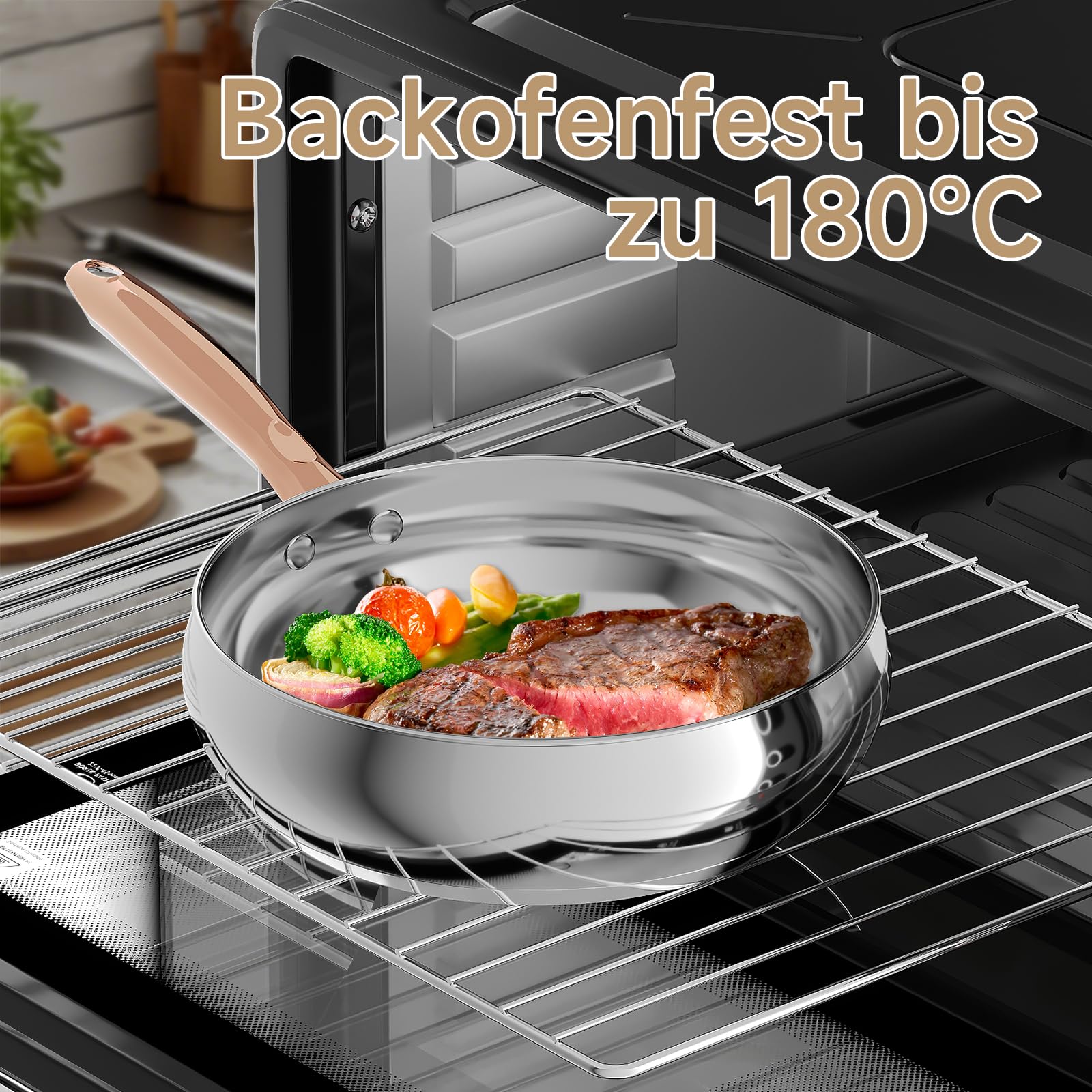 Scheffler Topfset Mit Deckel, 10tlg, Induktions, Für alle Herdarten | Edelstahl-Kochtopfset, 16/18/20/24/24 cm