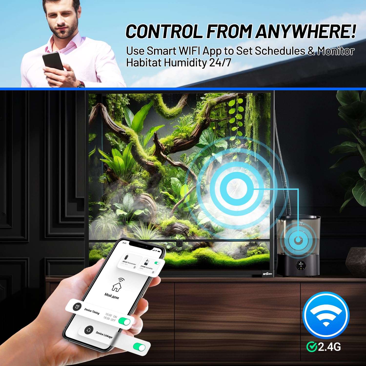 REPTI ZOO Smart WiFi Reptile Fogger 4L