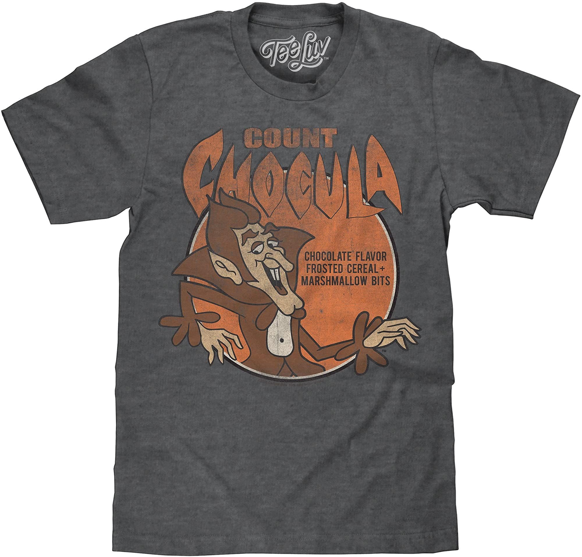 Tee LuvMen's Count Chocula Shirt - Distressed Monster Cereal Logo T-Shirt