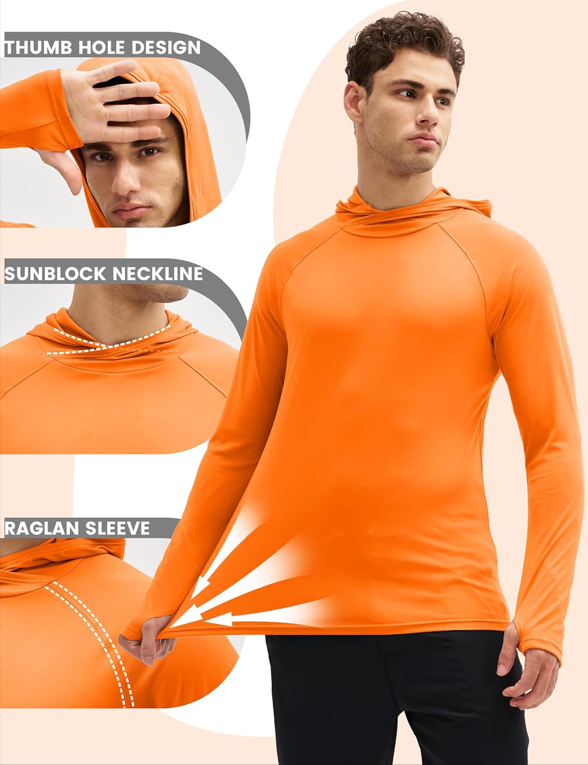 MAGCOMSEN Men's UPF 50+ Sun Protection Shirts Quick Dry Long Sleeve Rash Guard Lightweight Hoodie Shirt Fishing Running - Image 6