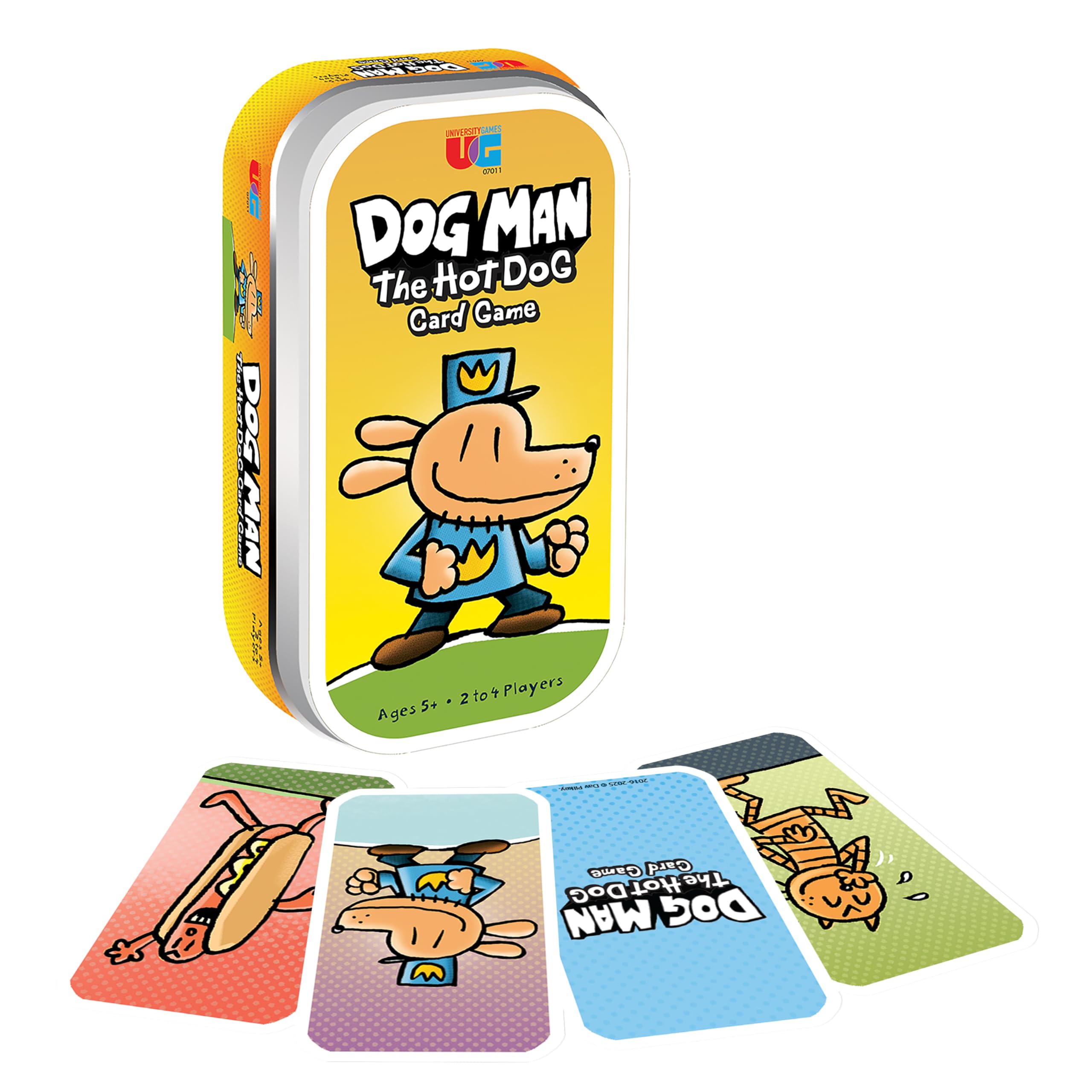 University Games Dog Man Hot Dog Card Game in a Tin, The Fast and Frenzied Collection Game for Kids Featuring Art from the Dog Man Books by Dav Pilkey, for Players Ages 6 and Up
