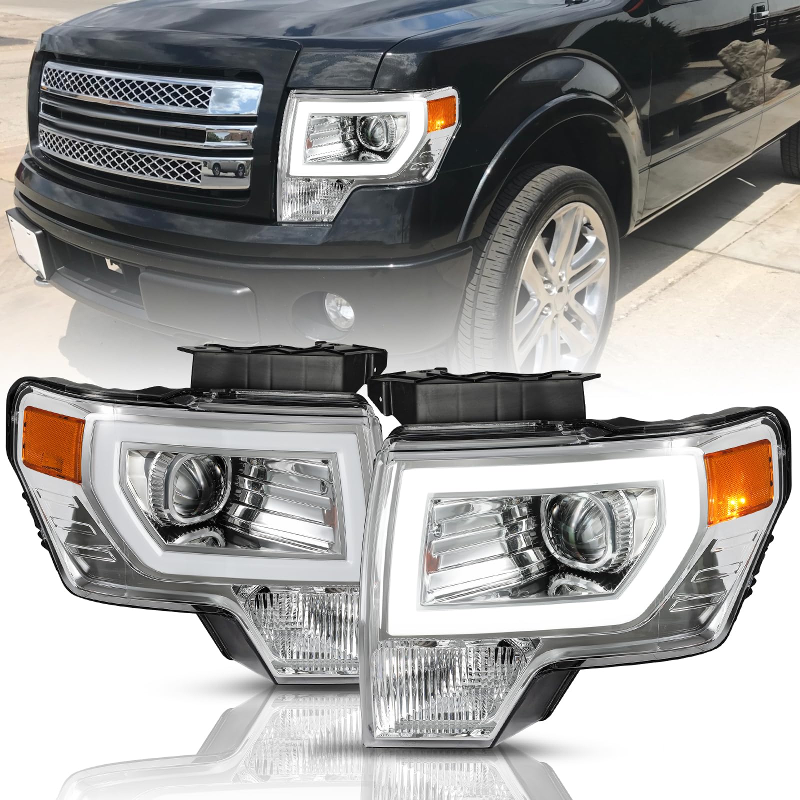 TUSDAR Headlights Assembly for 2009-2014 Ford F150