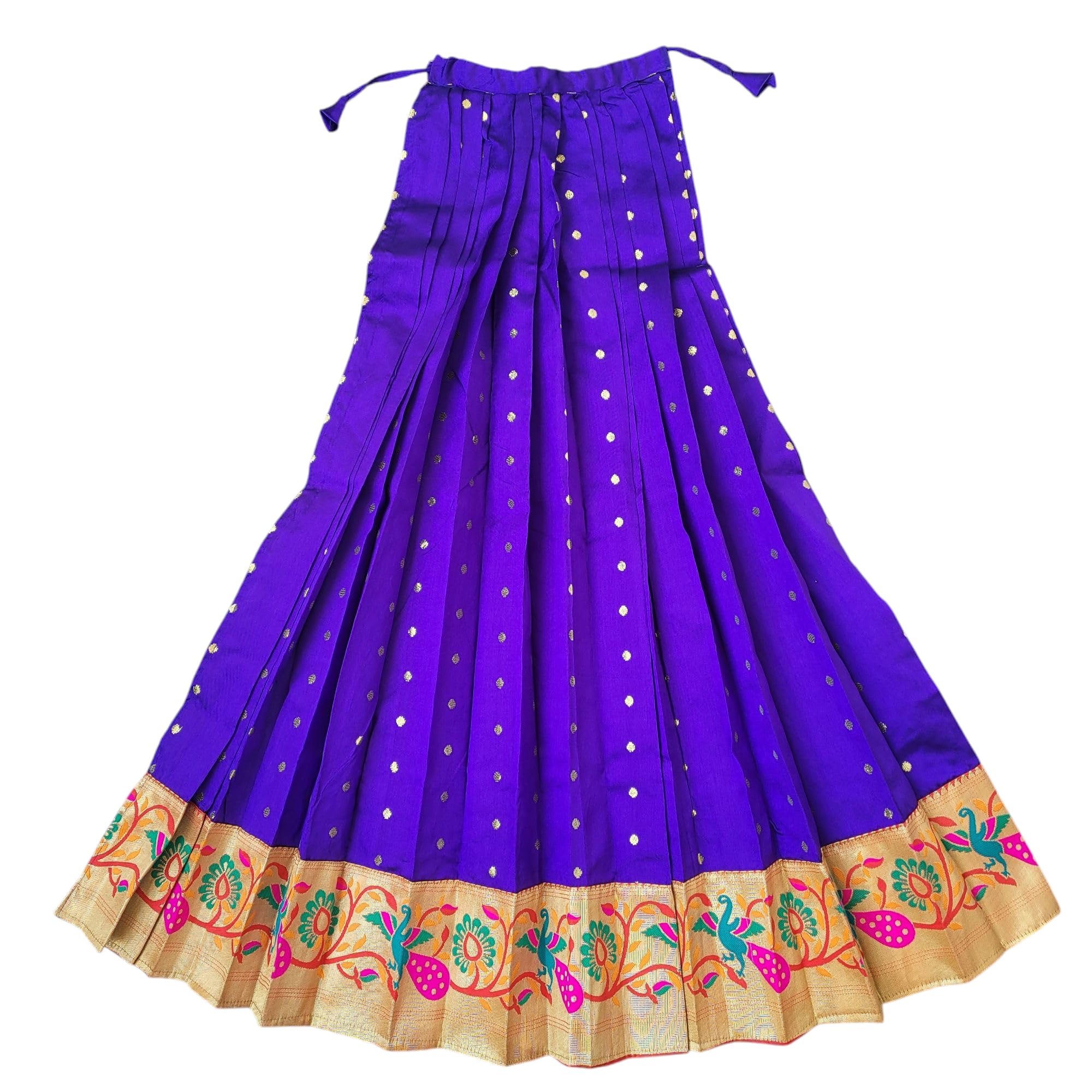 PUNYATVA Gudhi Vastra for Gudhi Padwa Festival (Paithani, Blue) | Traditional Maharashtrian Gudi Cover Saree Cloth for GudiPadva | Readymade Ugadi & GudhiPadawa Decoration Pooja Décor
