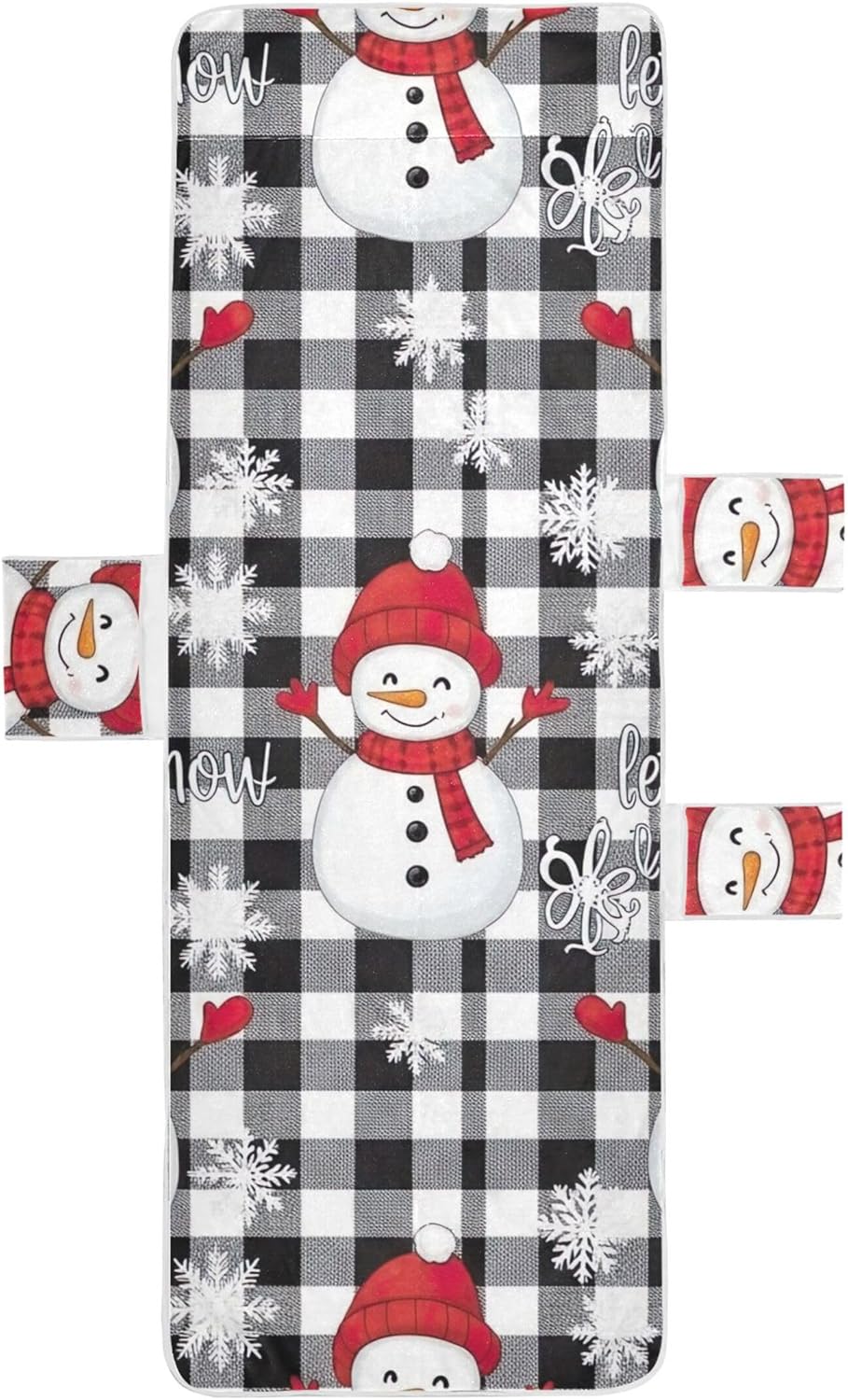 Cute Snowmen Winter Christmas Chaise Lounge Chair Cover Towel Pool Lounge Beach Chair Covers Patio Chase Lounger 85 x 30 Inch