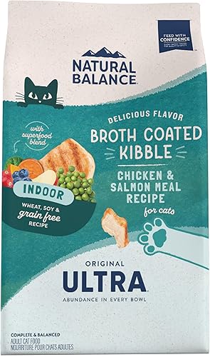 Natural Balance Original Ultra Indoor - Alimento seco para gatos, receta de comida de pollo y salmón, 6 libras (paquete de 1)