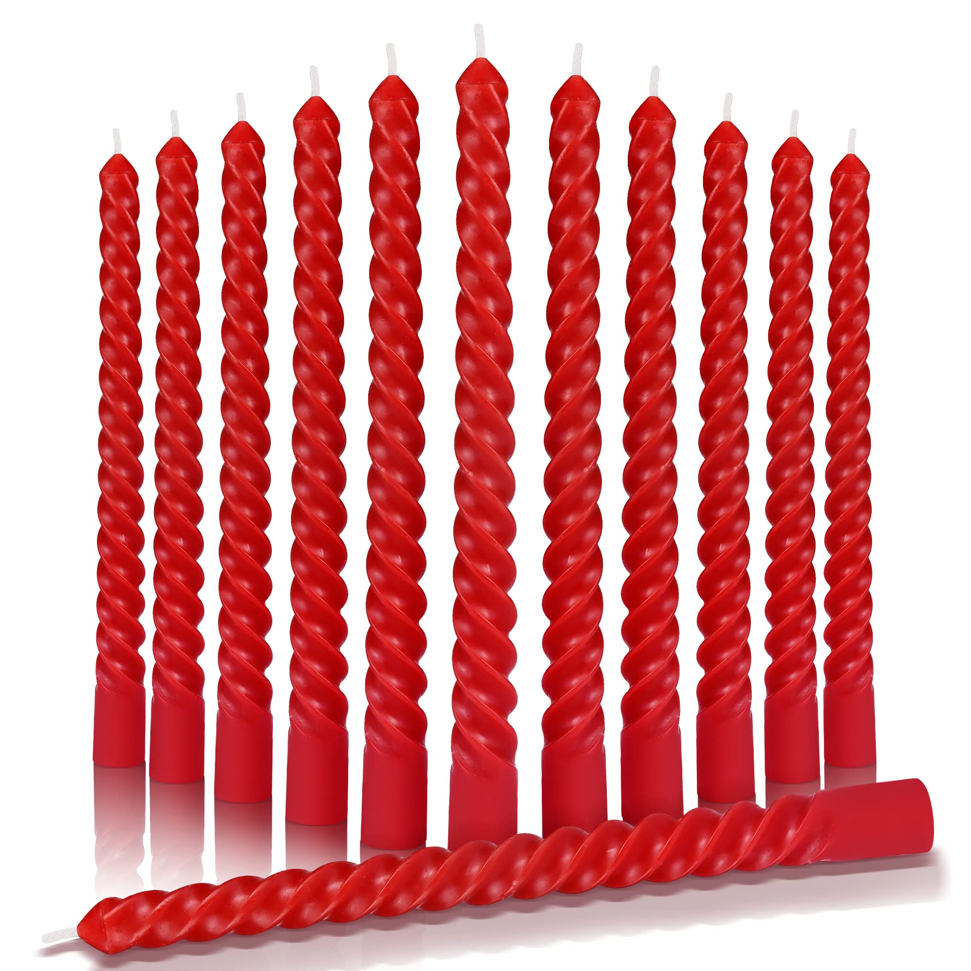 Velas cónicas de cena de 10 pulgadas, velas en espiral, 12 velas cónicas para cena, velas perfumadas, velas trenzadas, 7 horas de combustión, regalos para vacaciones, fiestas de cumpleaños, bodas