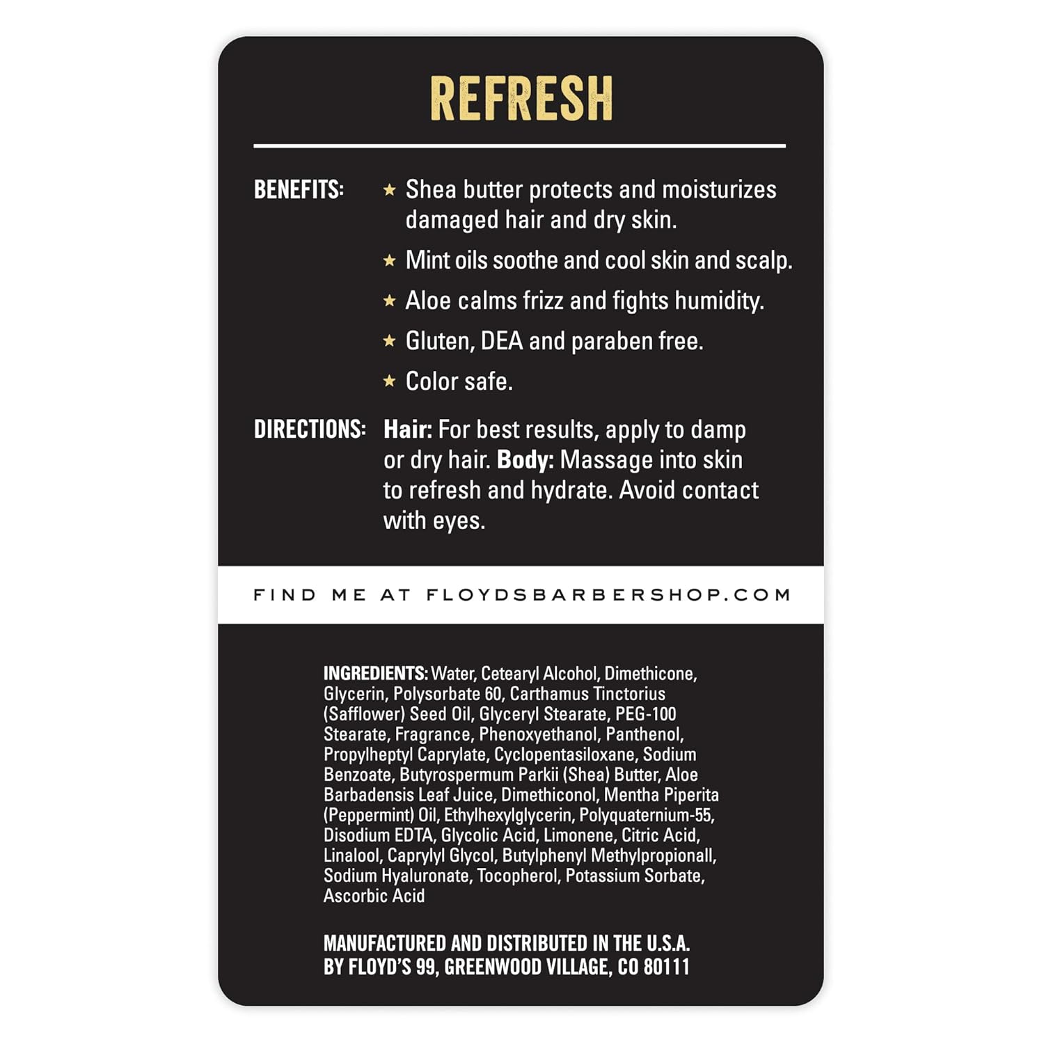 Floyd's 99 Refresh Hair and Body Conditioner - Moisturizing - Soothing - Calming (15 oz.)