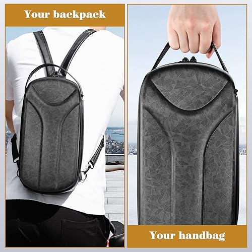 Miniatura 8 de MoKo Funda de transporte para consola de vapor y accesorios, funda de transporte rígida 3D impermeable, mochila cruzada de hombro con múltiples