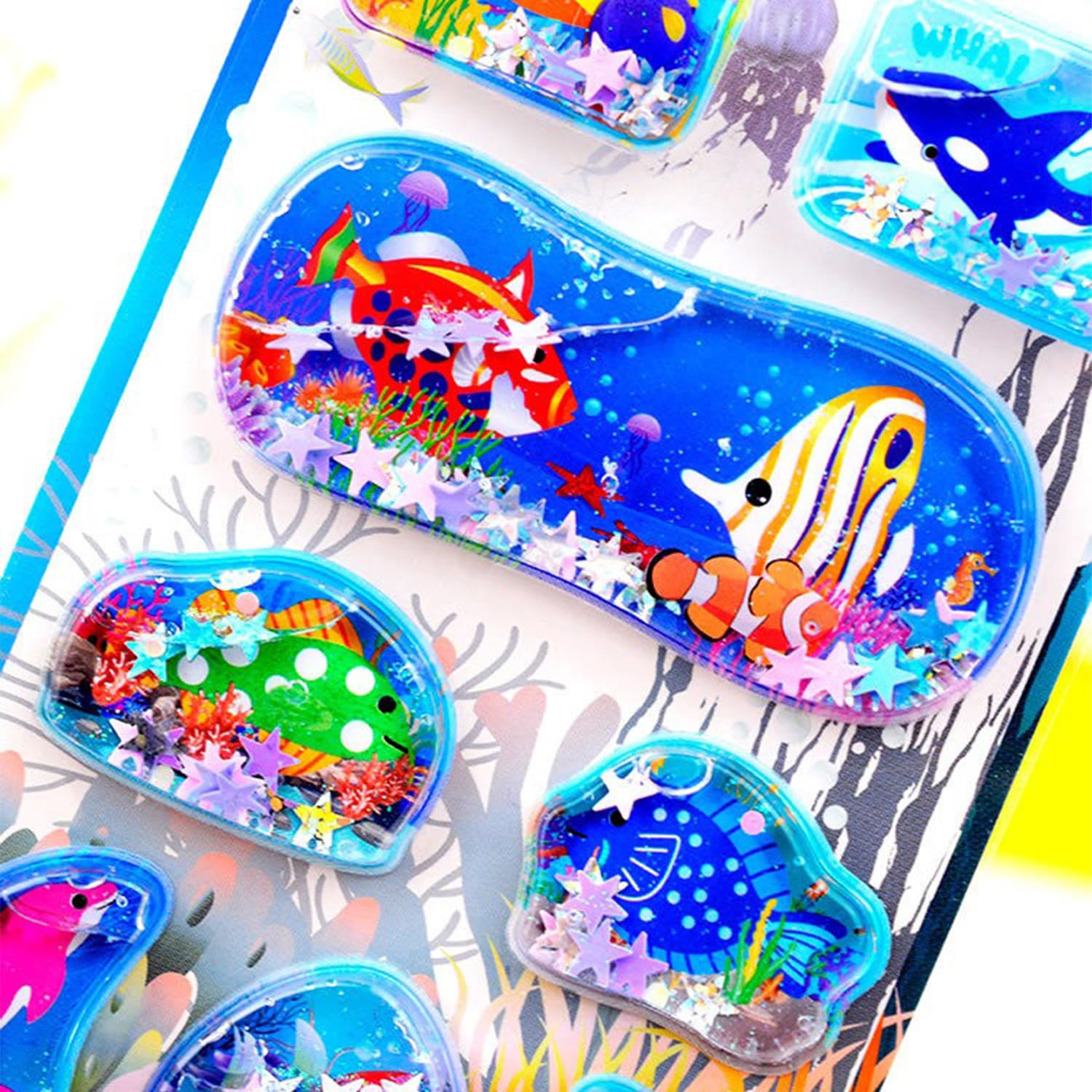 Amazon.co.jp: 水入りシール ぷにぷに 3D立体ステッカー 6枚セット