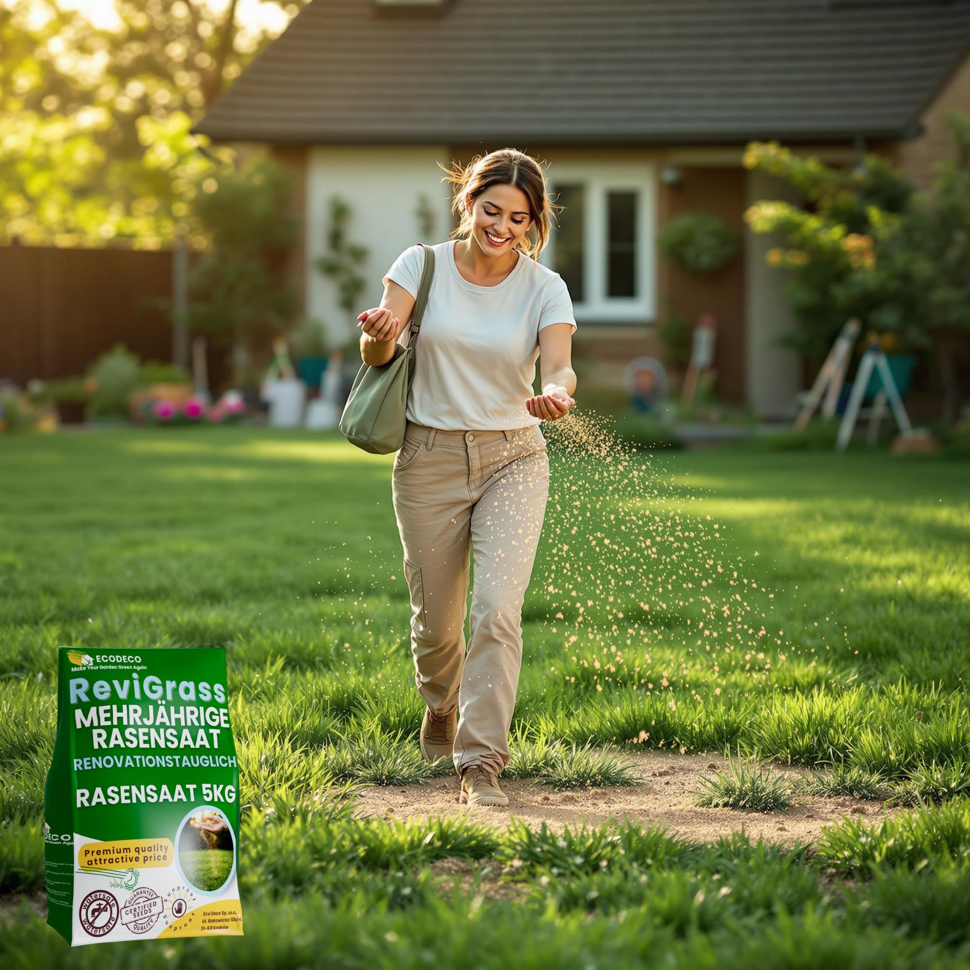 Semi Prato a Crescita Rapida 5kg per 200m² | Sementi Erba per Rigenerazione e Semina – Mix 100% Loietto Perenne e Festuca Resistente per Tappeto Erboso Folto e Durevole
