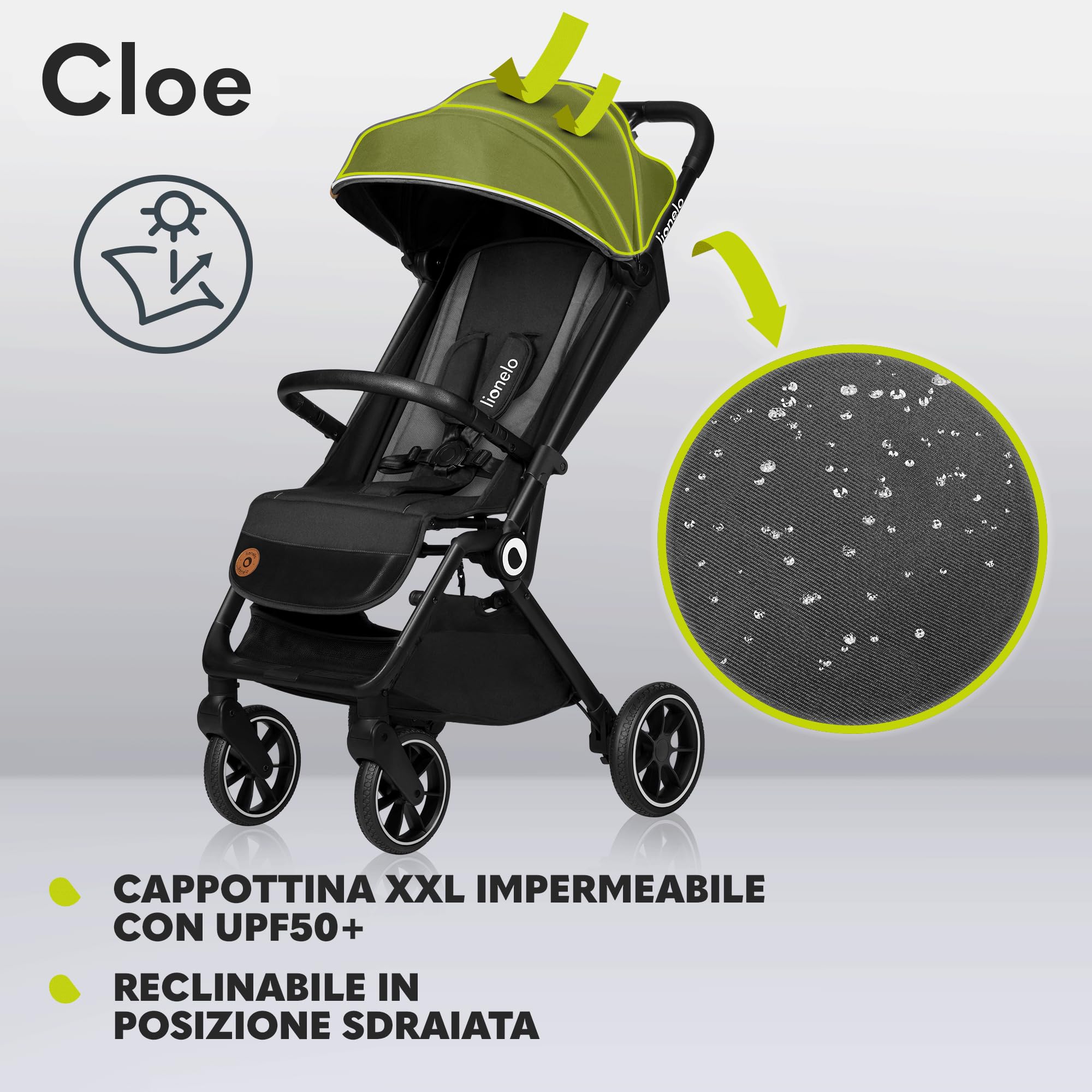 LIONELO Cloe Passeggino Leggero e Pieghevole per bambini da 6 a 48 Mesi