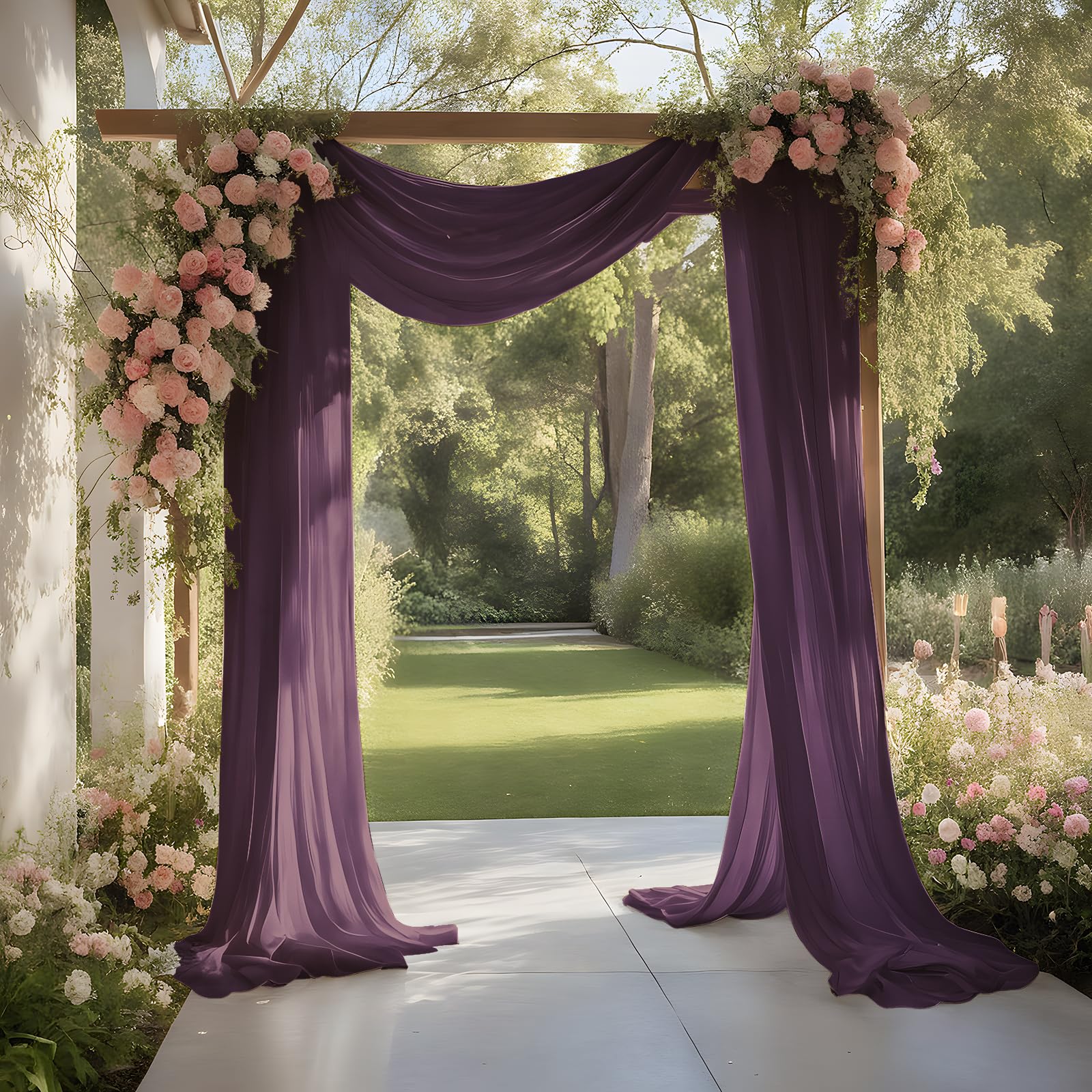 Photo 1 of Aeviusmo Wedding Arch Draping Fabric - Plum Purple