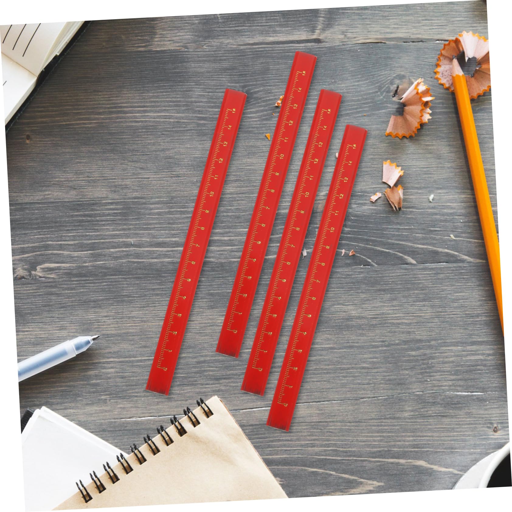 Crayon Octogonal de Menuiserie avec Échelle, Lot de 50 Pièces