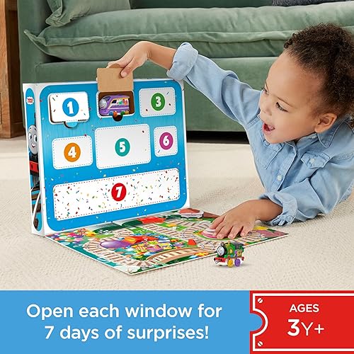 Miniatura 2 de Thomas & Friends Juego de trenes de juguete Thomas' 7 días de sorpresas, 10 vehículos fundidos a presión con carga para niños a partir de 3 años