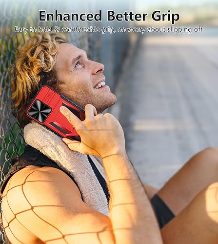 Miniatura 9 de FNTCASE Funda para iPhone 15-Pro-Max protección contra caídas y golpes de grado militar con soporte y tobogán  Fundas protectoras resistentes para