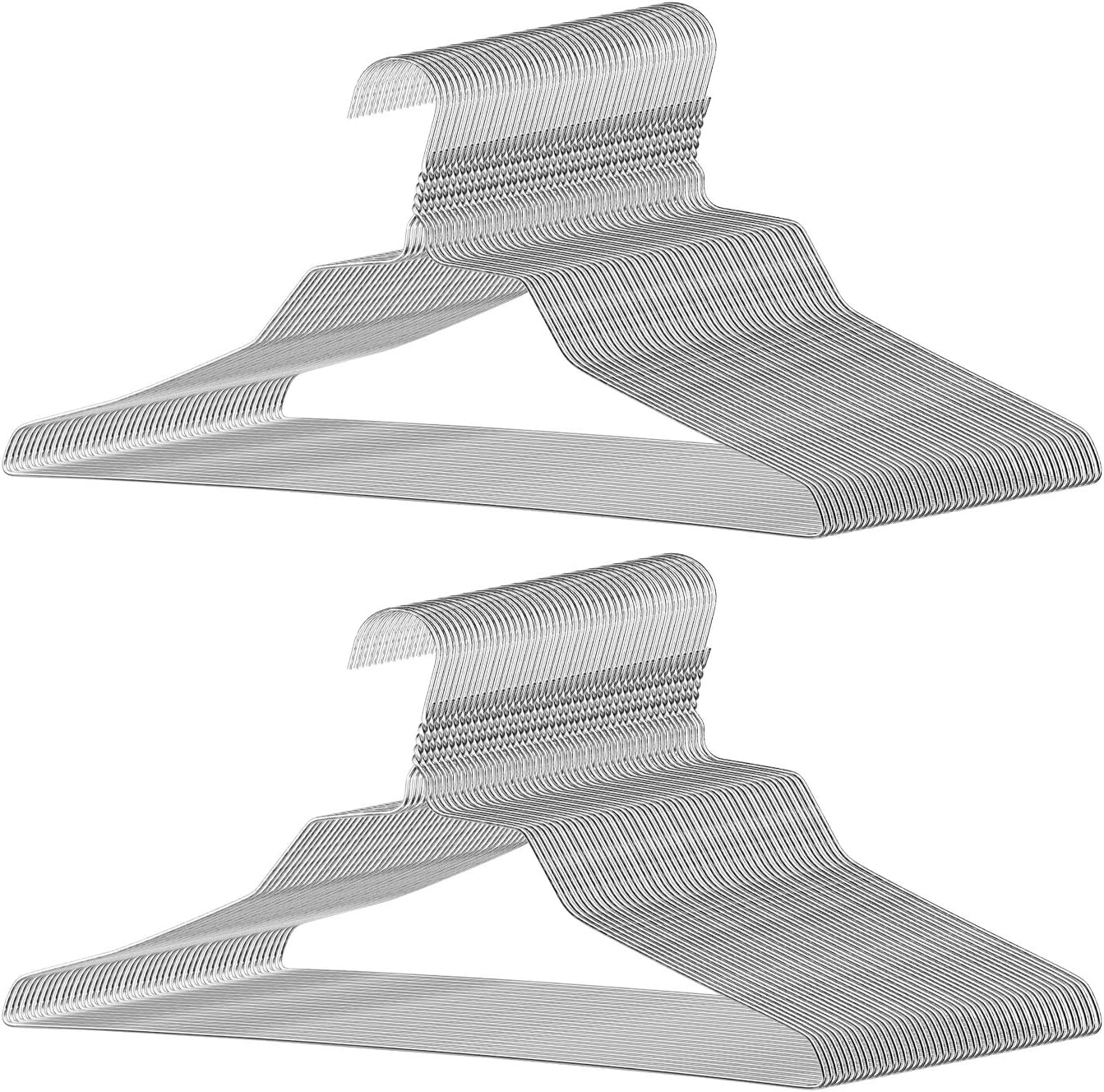 Sponsored Ad โ Wire Clothes Hangers 100pack, Non Slip Adult 16inch/ 41cm Metal Clothing Holder, for Standard Size Suits, Coats, Shirts, Pants, Skirts, Space Saving, Ultra Thin - Silver