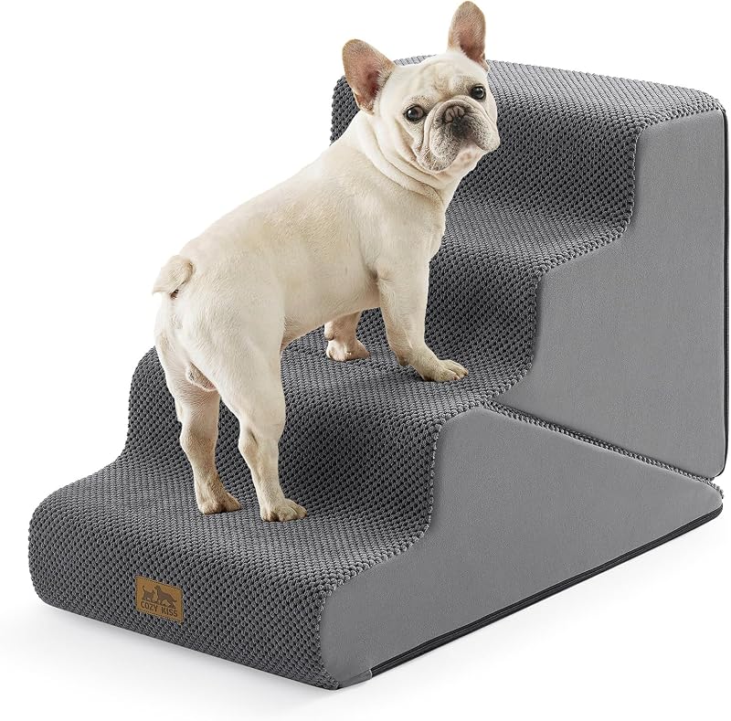 Escada para cães pequenos COZY KISS com 4 degraus e função 2 em 1, 50 cm de altura