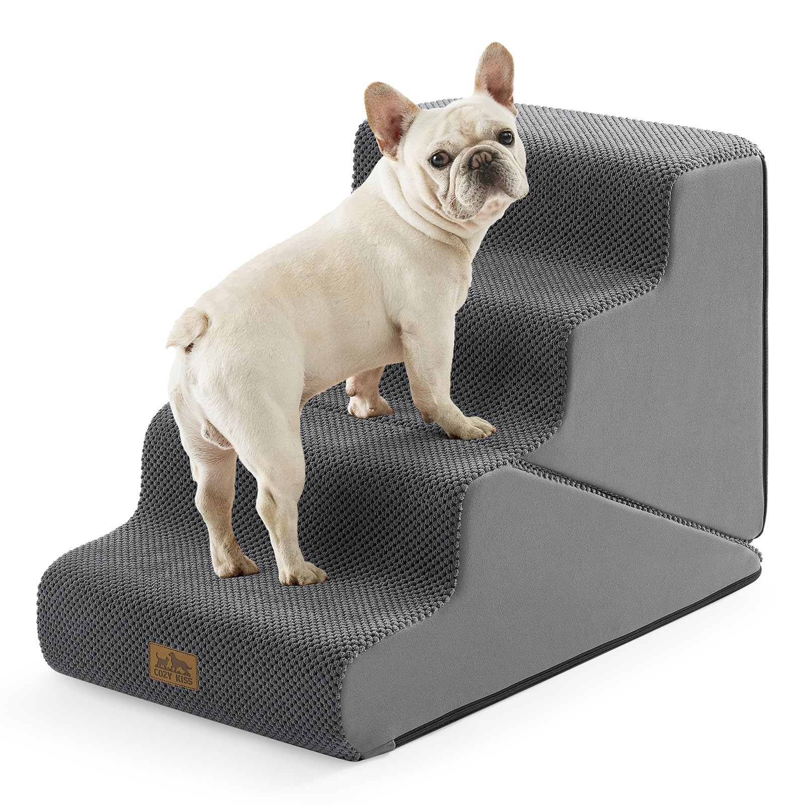 COZY KISS Dog Stairs for Small Dogs, 4-Step 2-in-1 Dog Steps,19.7" H