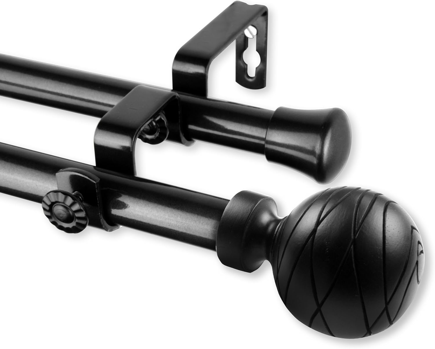 Harris 13/16" Double Curtain Rod 28-48 inch - Antique Brass