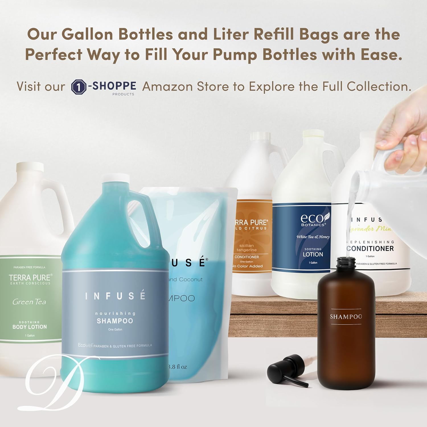 Amber Plastic Bottle | Refillable Wall Mount Liquid Soap Dispenser | 16 oz Shampoo, Conditioner and Body Wash for Every Bathroom | 3 Bottles